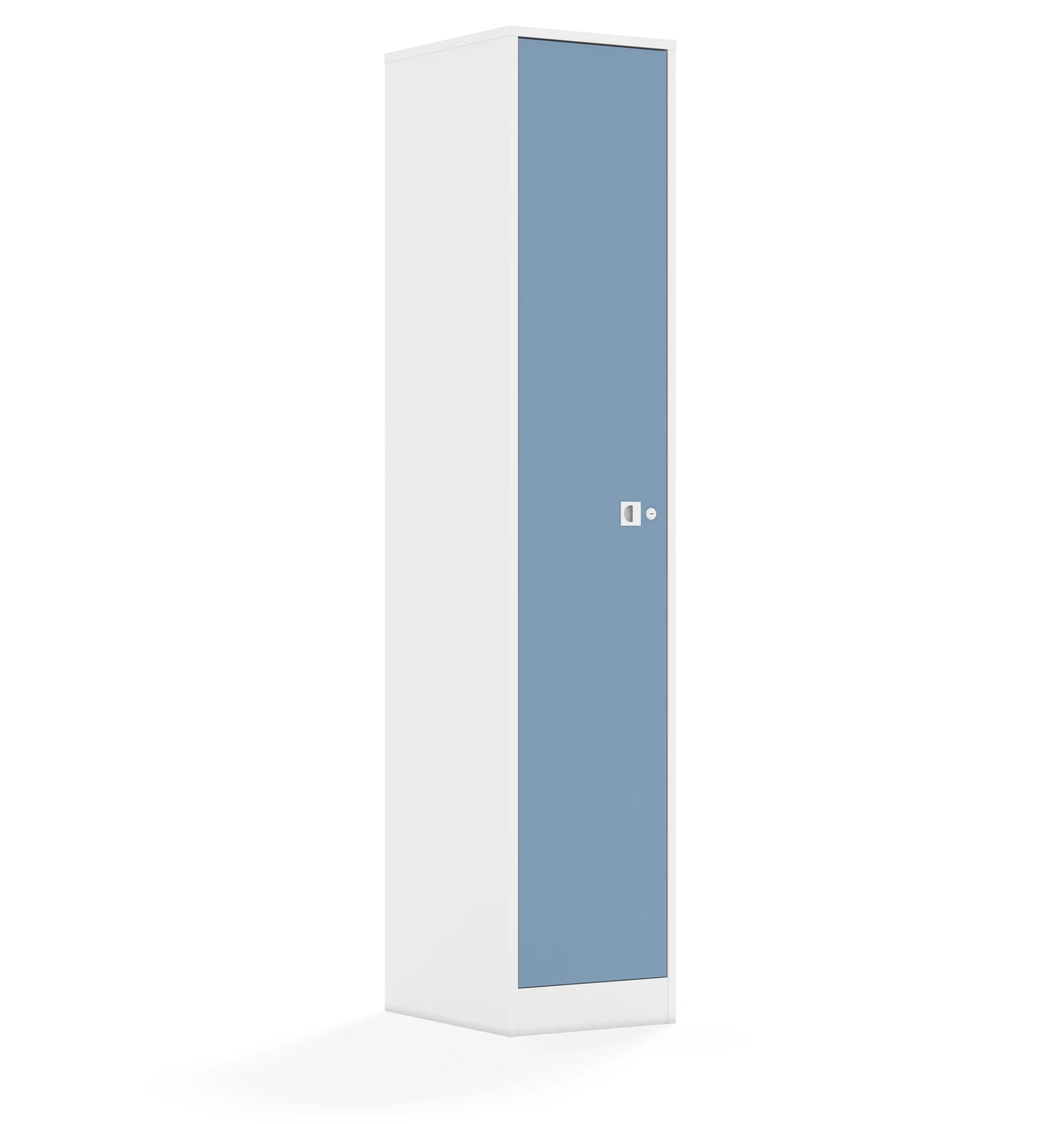 Szafa BLOX 40 5P 1F5 363x466x1869 – biały / pastelowy niebieski