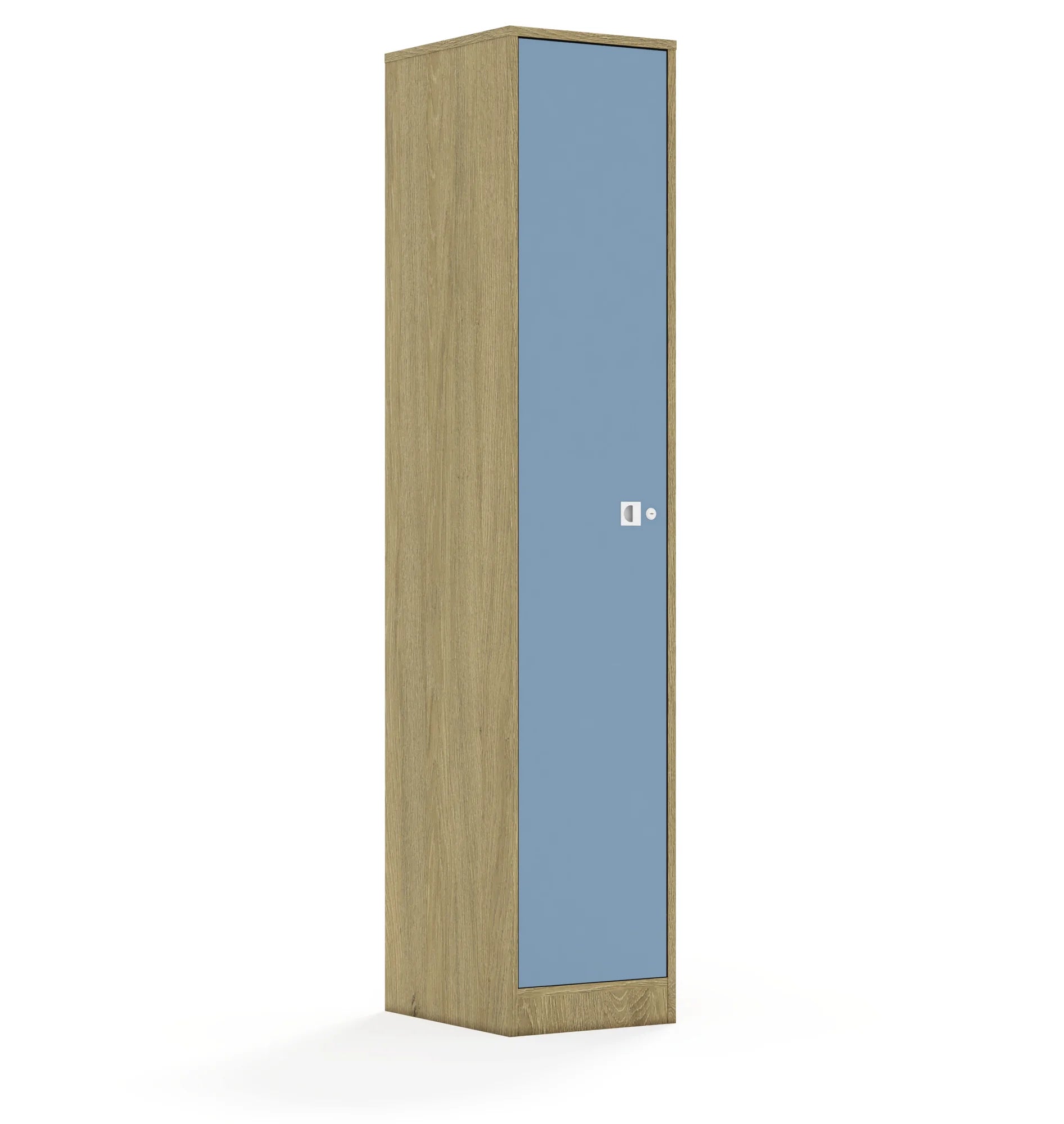 Szafa BLOX 40 5P 1F5 363x466x1869 – dąb / pastelowy niebieski