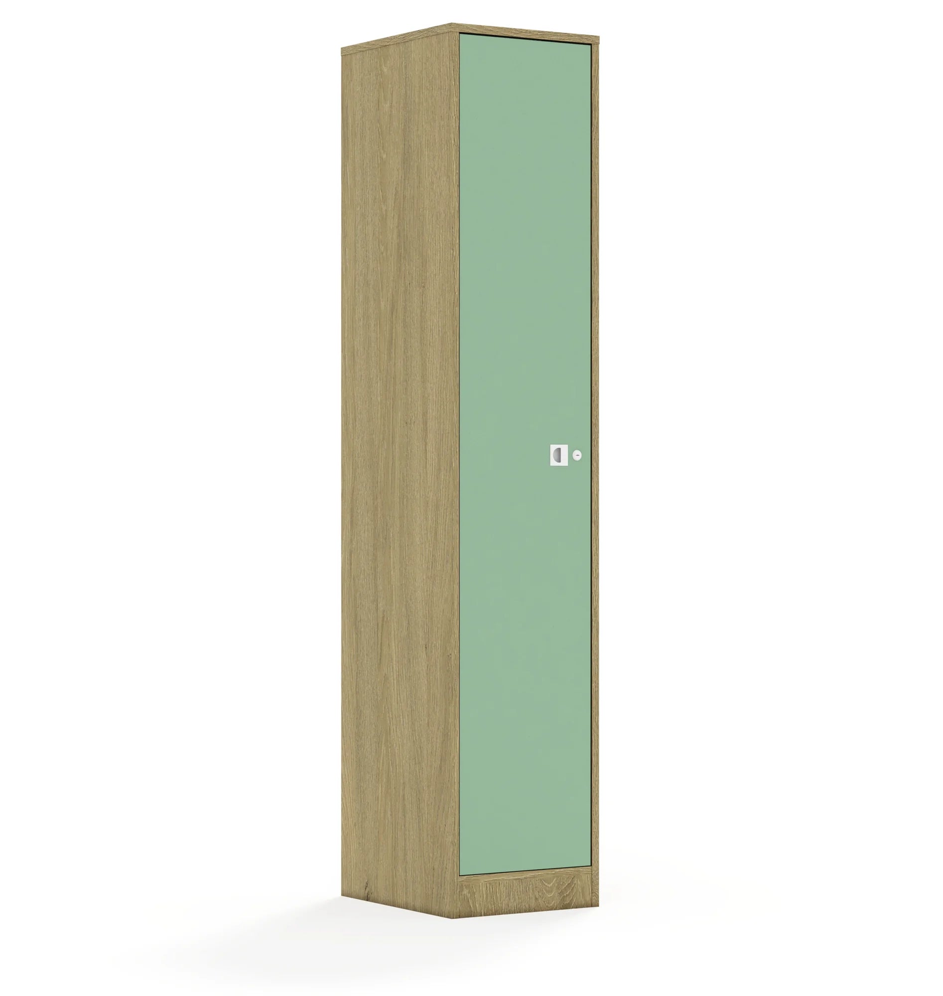 Szafa BLOX 40 5P 1F5 363x466x1869 – dąb / pastelowy zielony