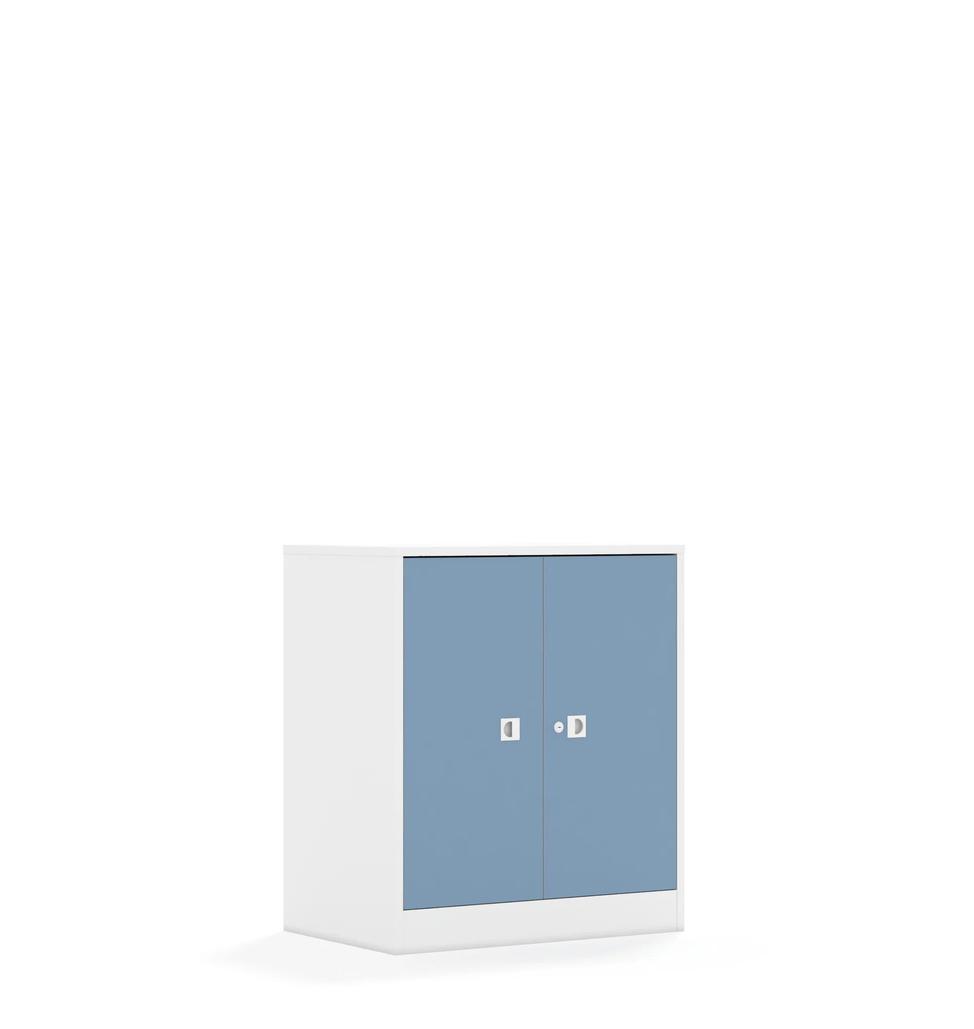 Szafa BLOX 70 2P 2F2 706x466x813 – biały / pastelowy niebieski