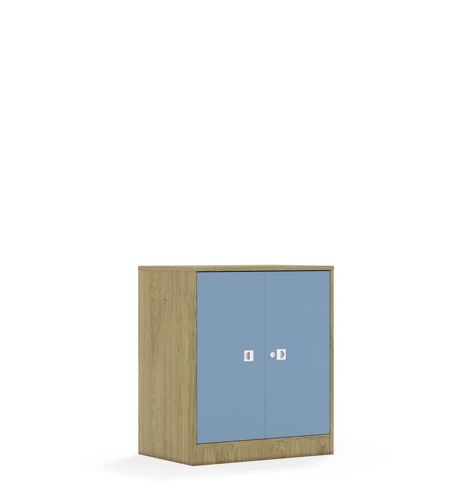 Szafa BLOX 70 2P 2F2 706x466x813 – dąb / pastelowy niebieski
