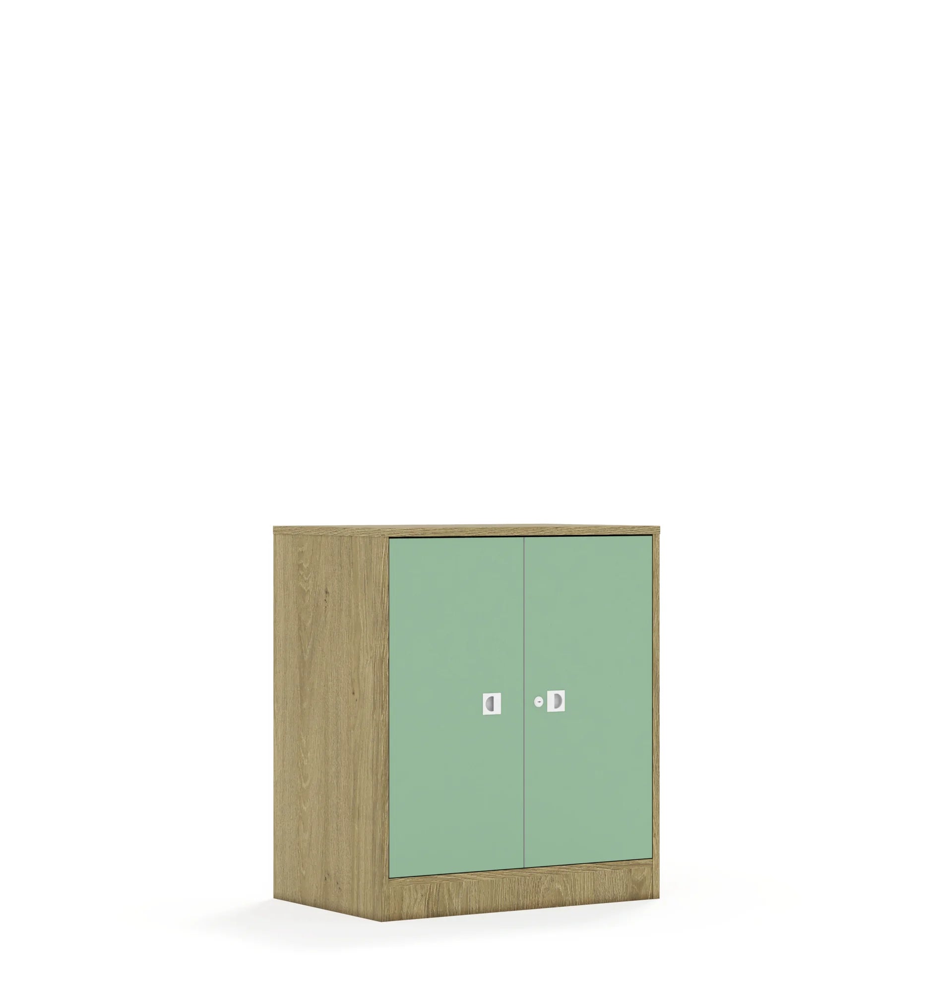 Szafa BLOX 70 2P 2F2 706x466x813 – dąb / pastelowy zielony