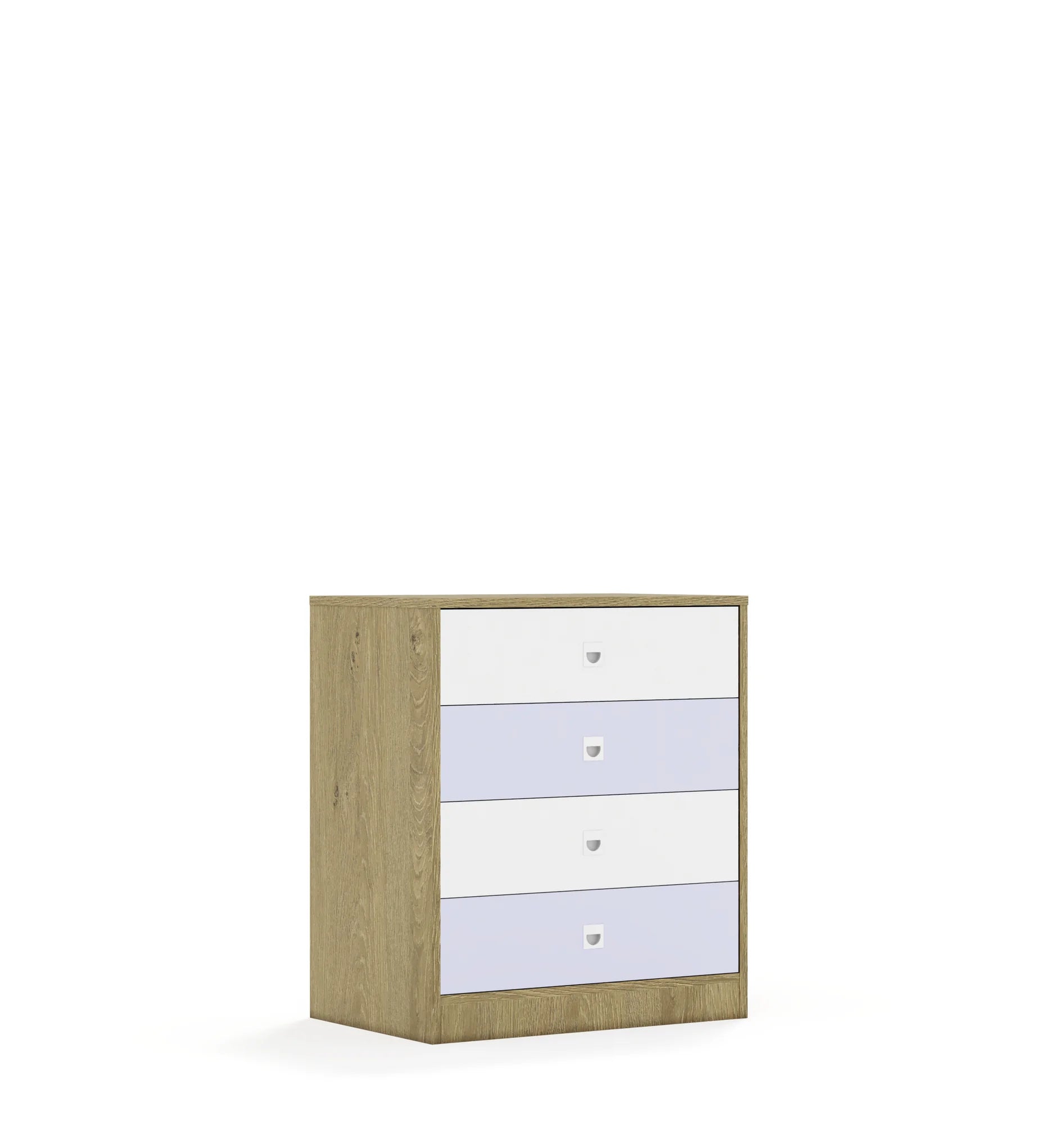 Szafa BLOX 70 2P 4S 706x466x813 – dąb / biały/pastelowy fioletowy