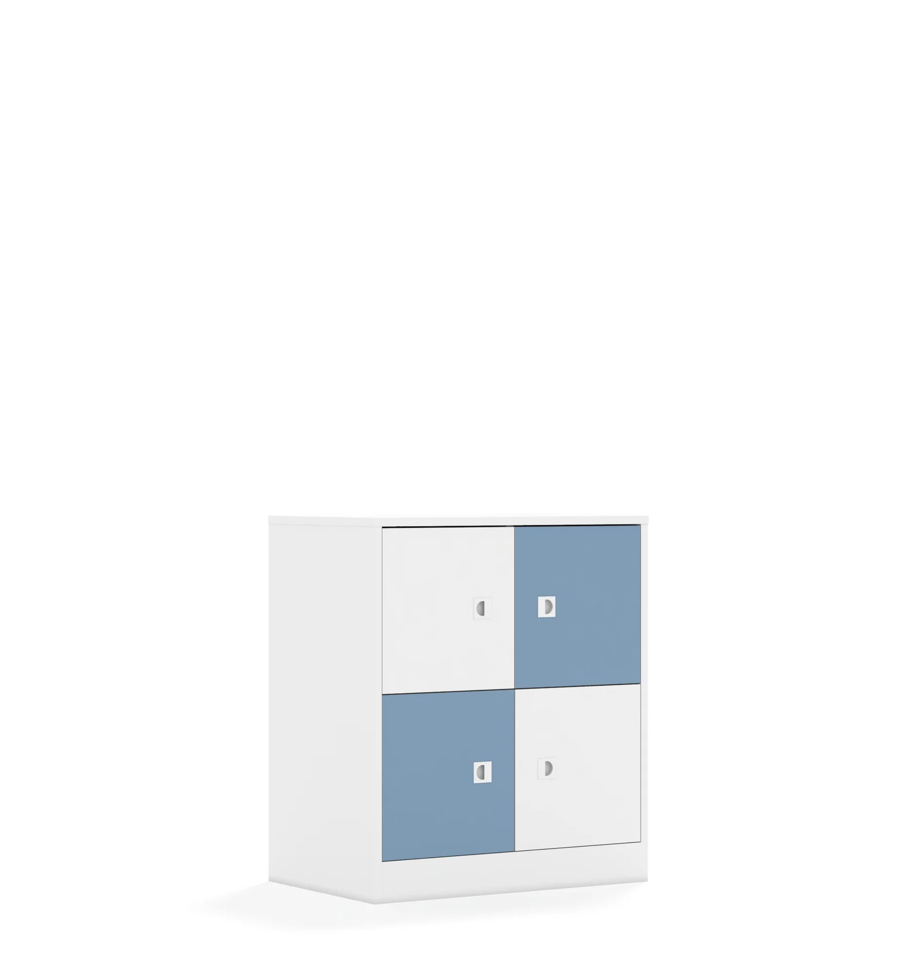 Szafa BLOX 70 2PP 4F1 706x466x813 – biały / biały/pastelowy niebieski