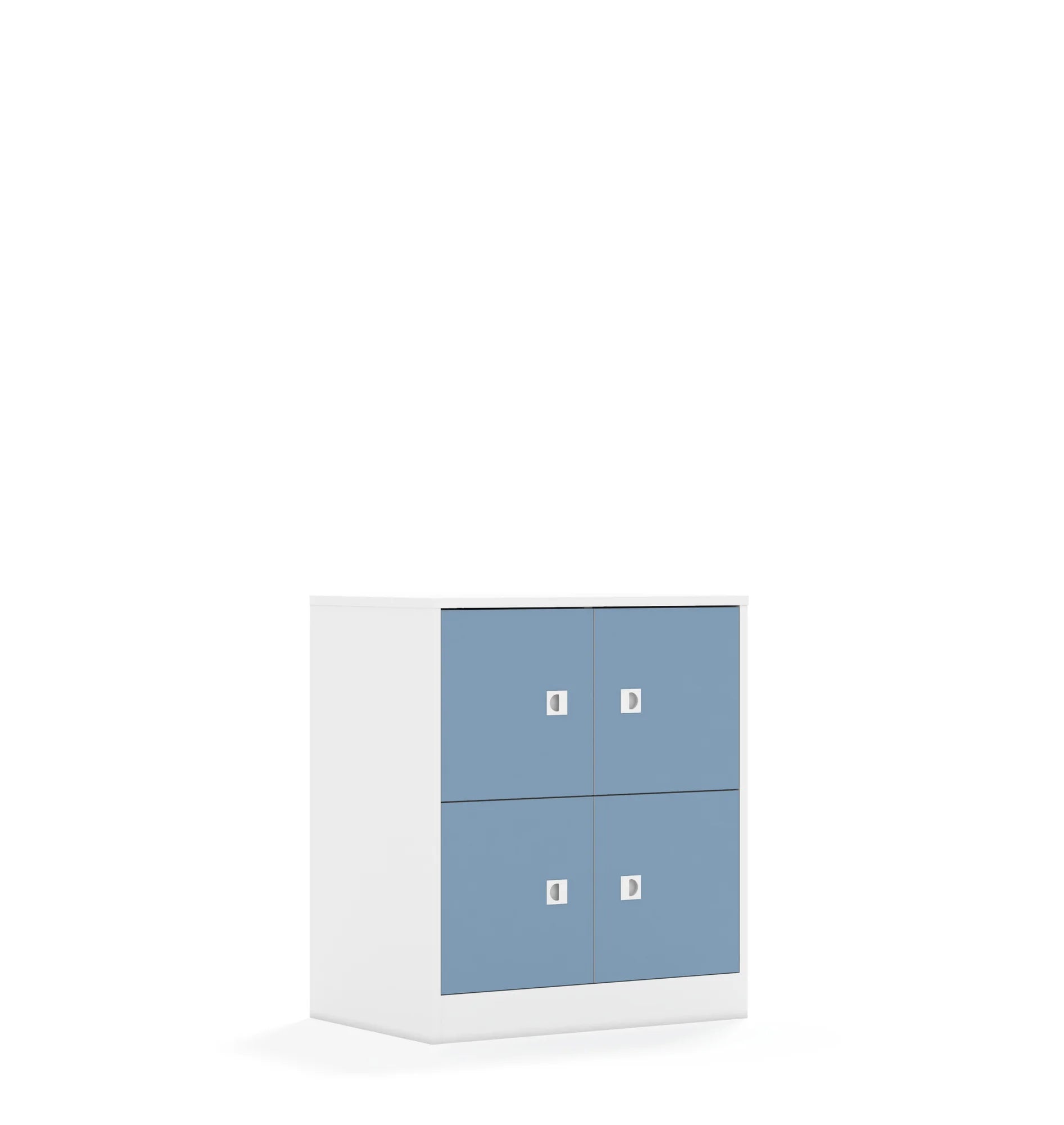 Szafa BLOX 70 2PP 4F1 706x466x813 – biały / pastelowy niebieski