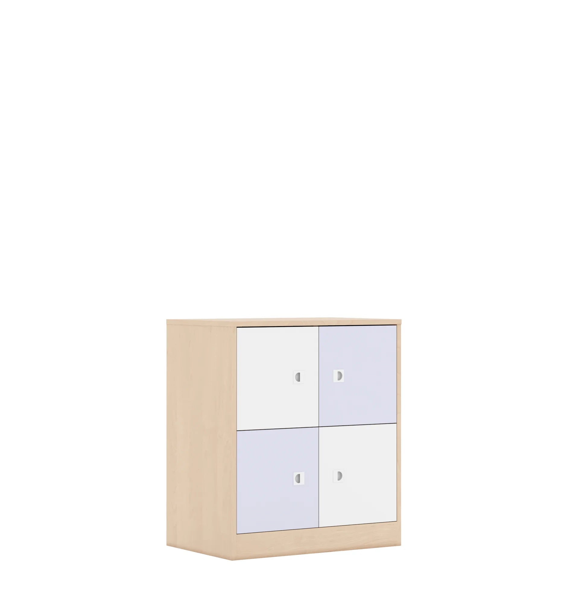Szafa BLOX 70 2PP 4F1 706x466x813 – brzoza / biały/pastelowy fioletowy