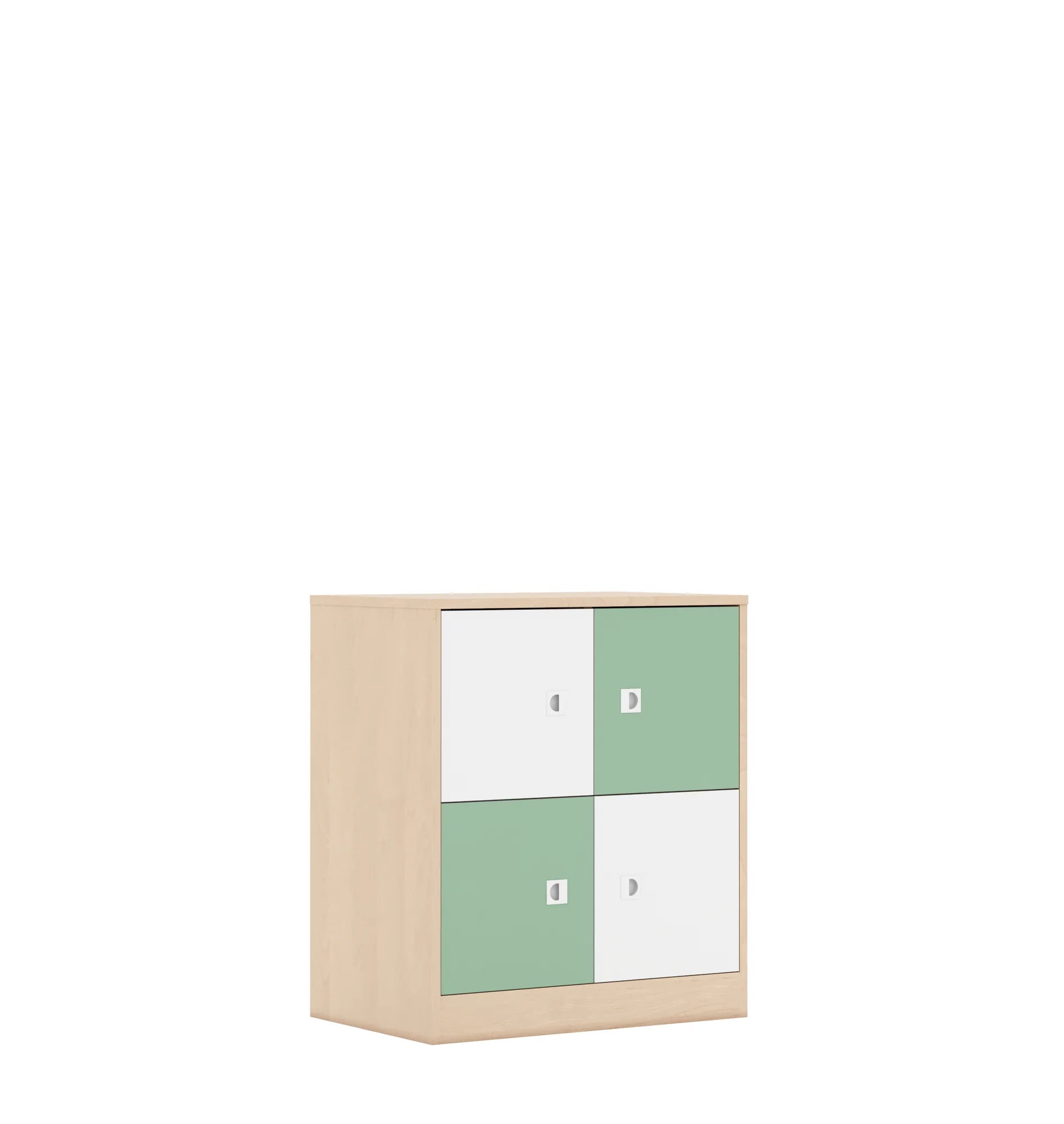 Szafa BLOX 70 2PP 4F1 706x466x813 – brzoza / biały/pastelowy zielony