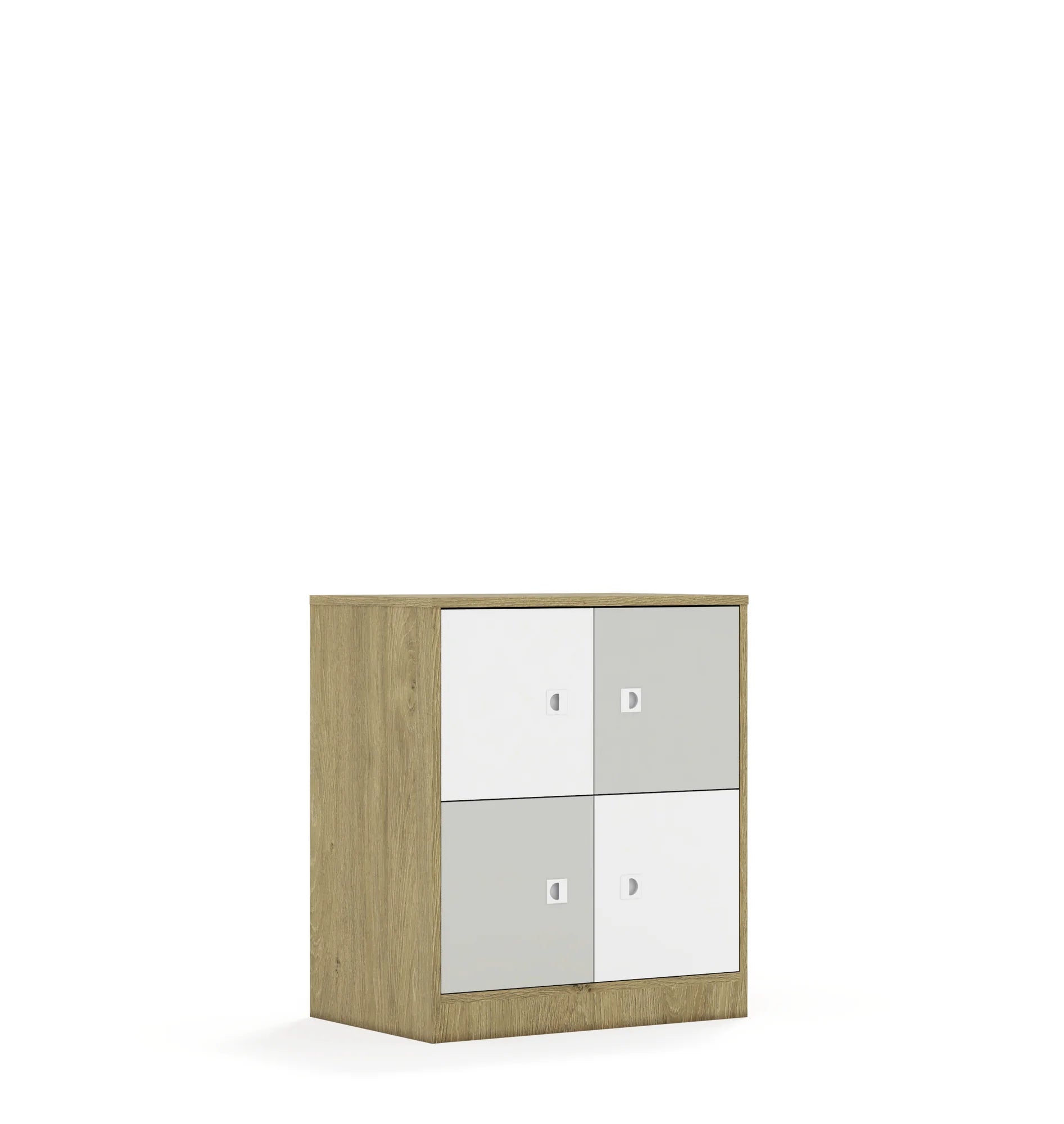 Szafa BLOX 70 2PP 4F1 706x466x813 – dąb / biały/jasny szary