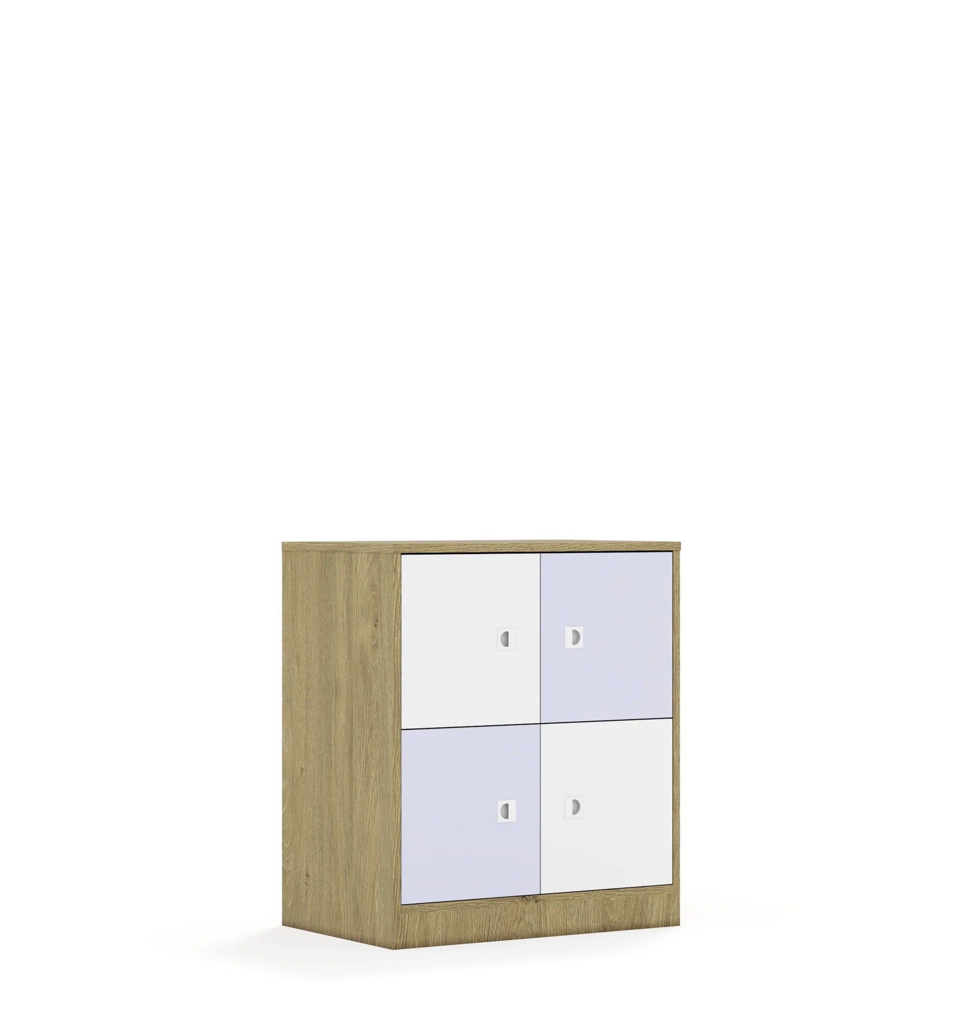 Szafa BLOX 70 2PP 4F1 706x466x813 – dąb / biały/pastelowy fioletowy