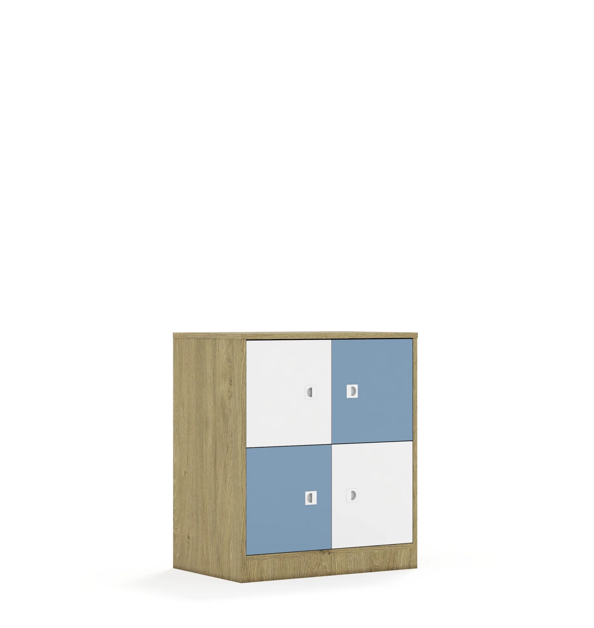 Szafa BLOX 70 2PP 4F1 706x466x813 – dąb / biały/pastelowy niebieski
