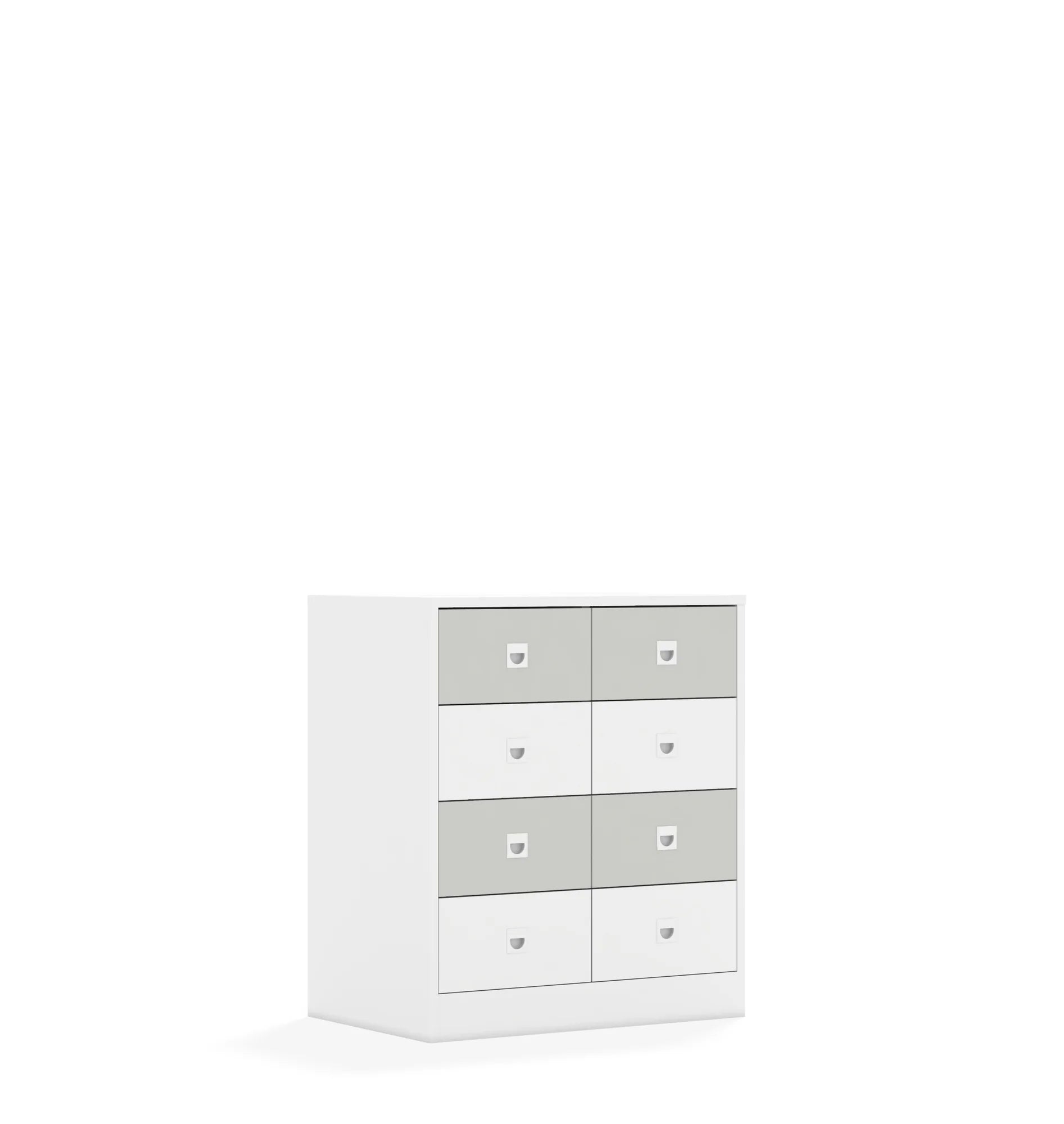Szafa BLOX 70 2PP 8SB 706x466x813 – biały / biały/jasny szary