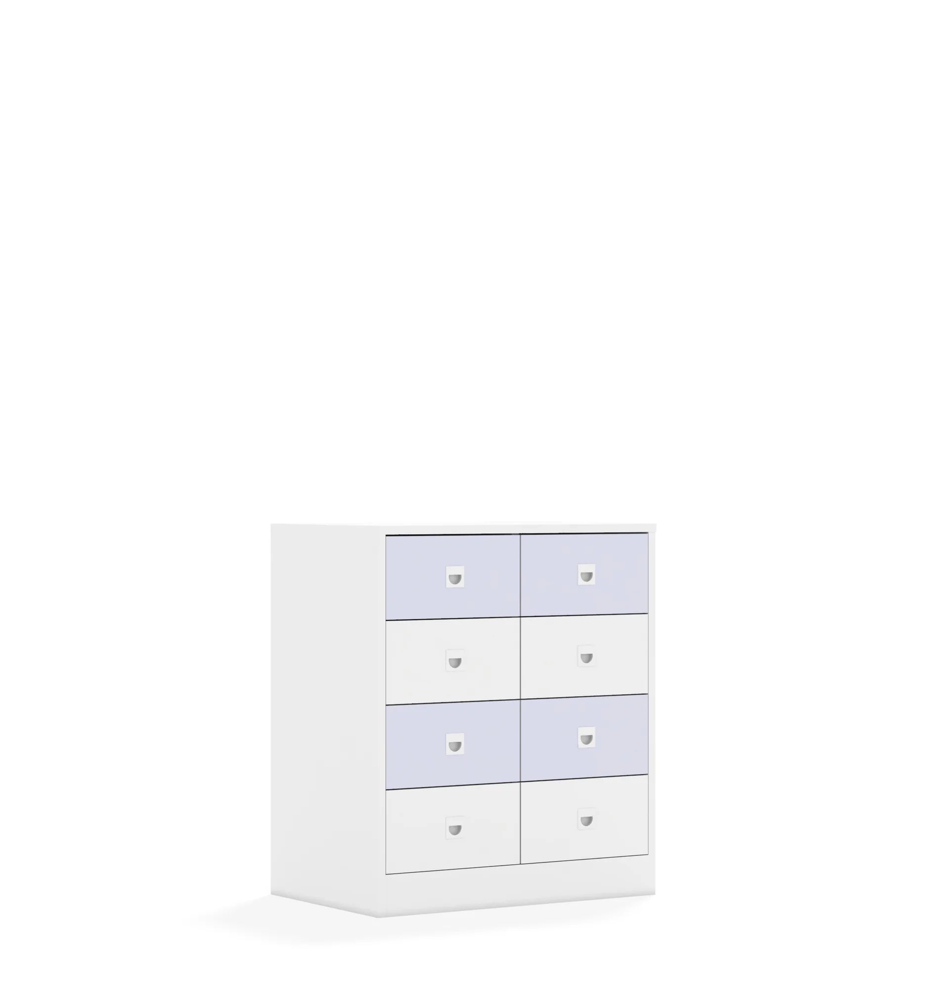 Szafa BLOX 70 2PP 8SB 706x466x813 – biały / biały/pastelowy fioletowy
