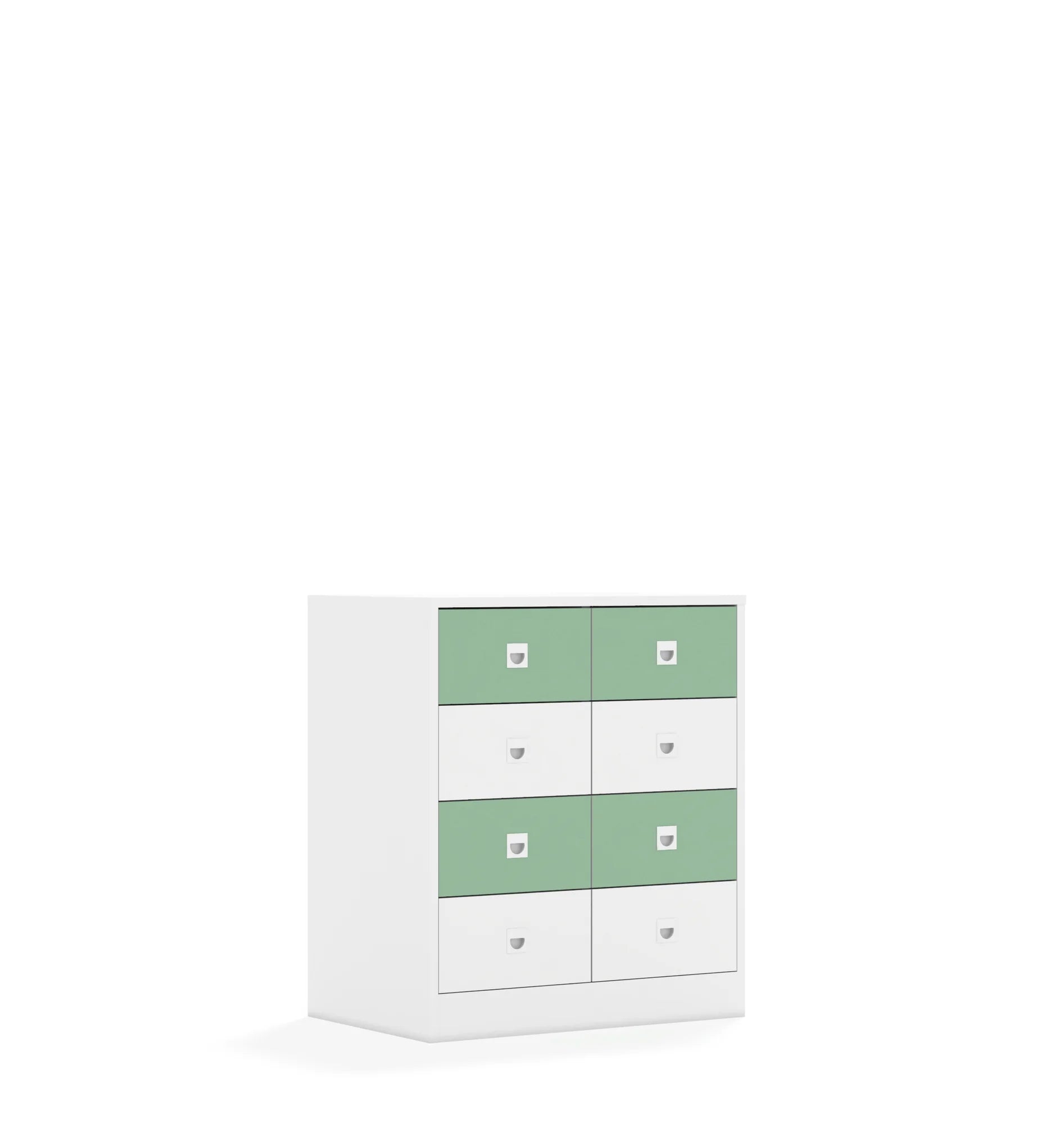 Szafa BLOX 70 2PP 8SB 706x466x813 – biały / biały/pastelowy zielony