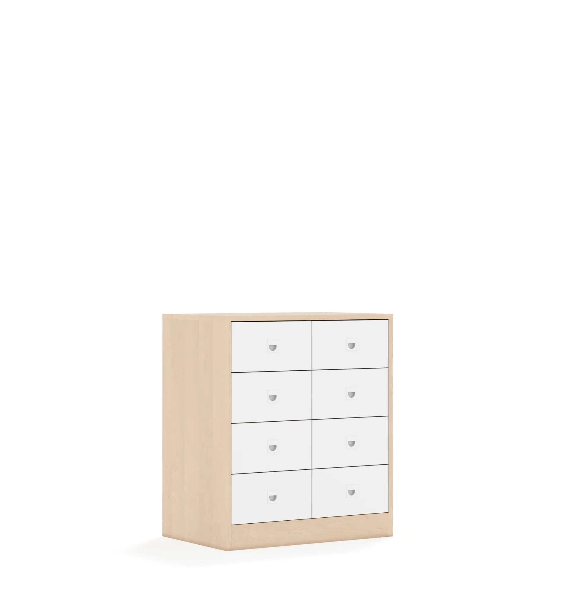 Szafa BLOX 70 2PP 8SB 706x466x813 – brzoza / biały