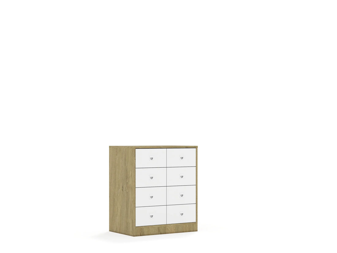 Szafa BLOX 70 2PP 8SB 706x466x813 – dąb / biały