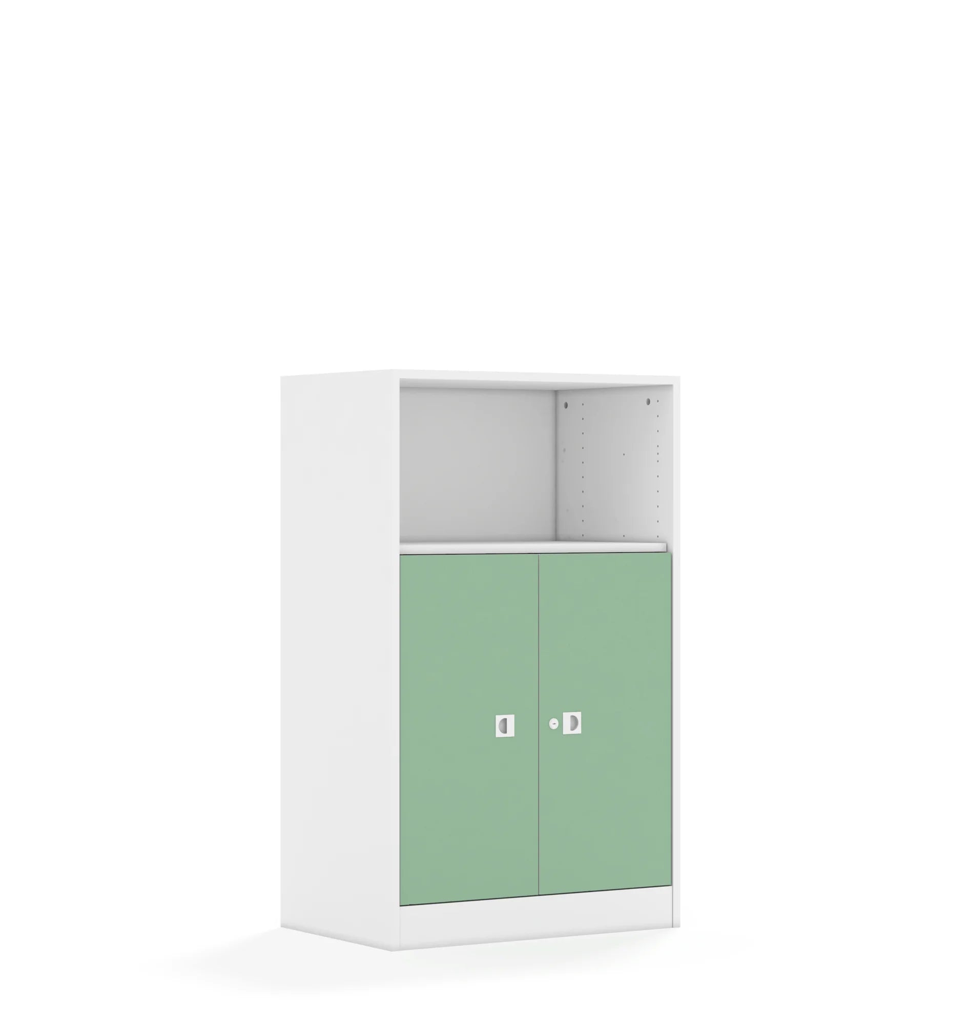 Szafa BLOX 70 3P 2F2 706x466x1165 – biały / pastelowy zielony