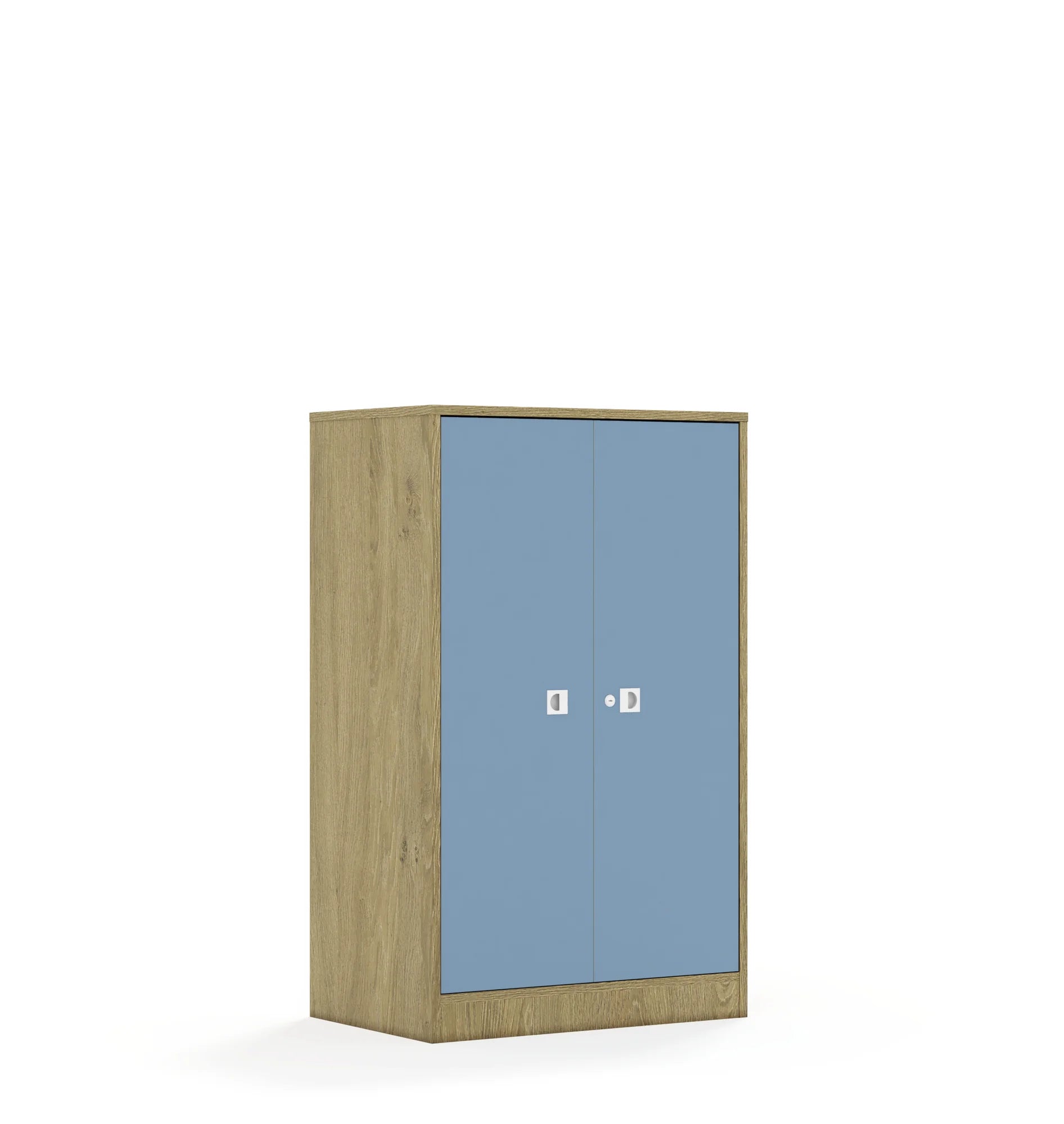 Szafa BLOX 70 3P 2F3 706x466x1165 – dąb / pastelowy niebieski