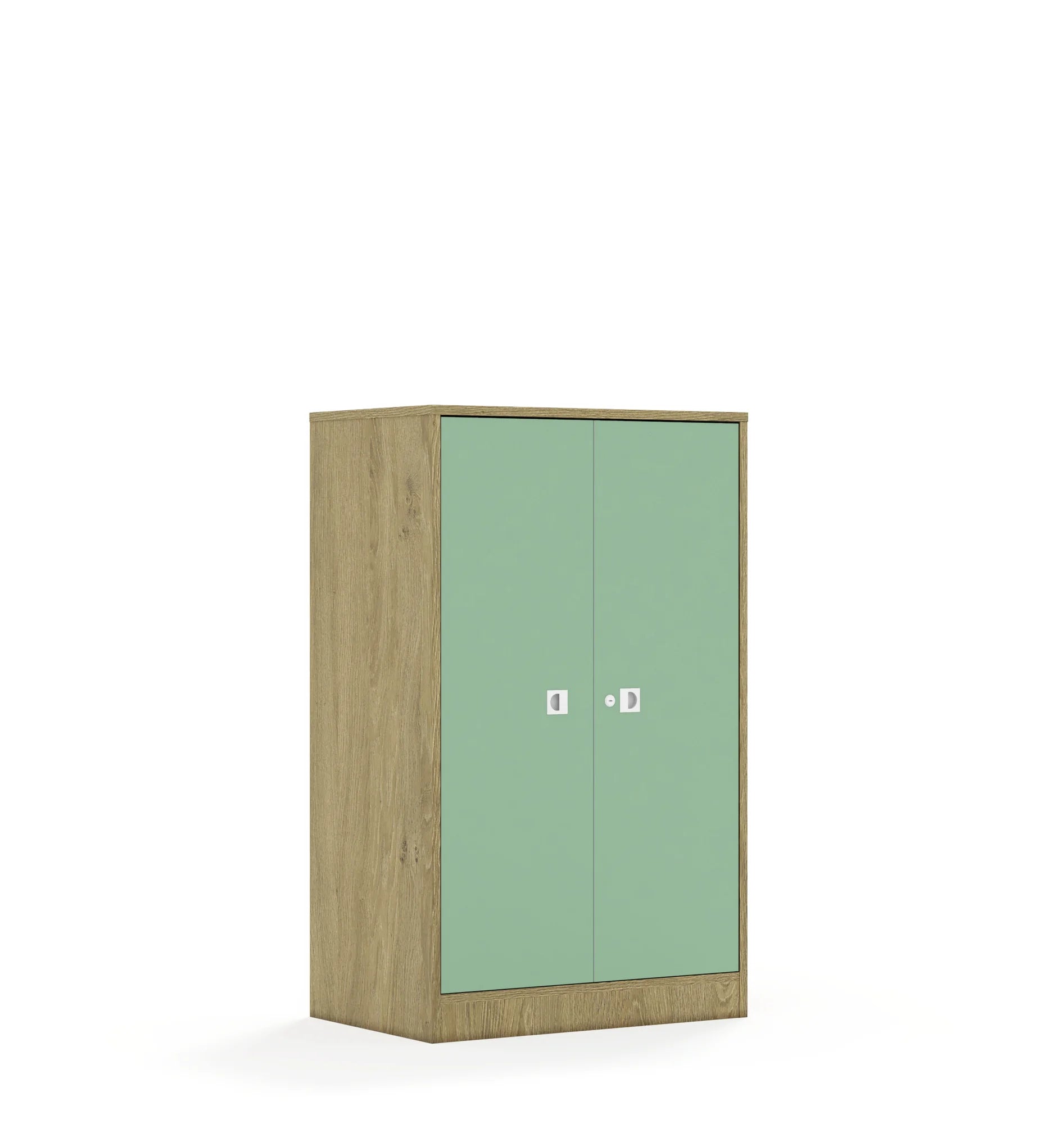 Szafa BLOX 70 3P 2F3 706x466x1165 – dąb / pastelowy zielony