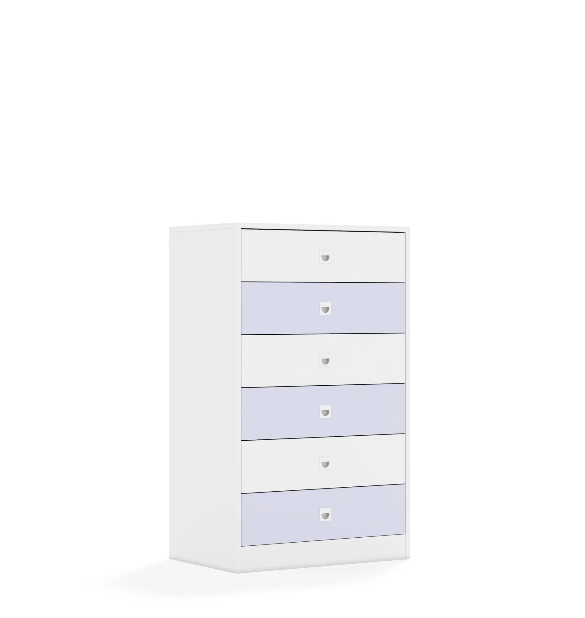 Szafa BLOX 70 3P 6S 706x466x1165 – biały / biały/pastelowy fioletowy