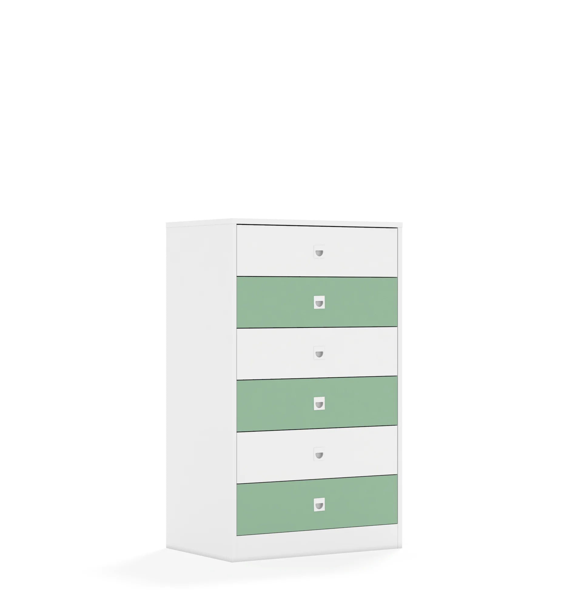 Szafa BLOX 70 3P 6S 706x466x1165 – biały / biały/pastelowy zielony