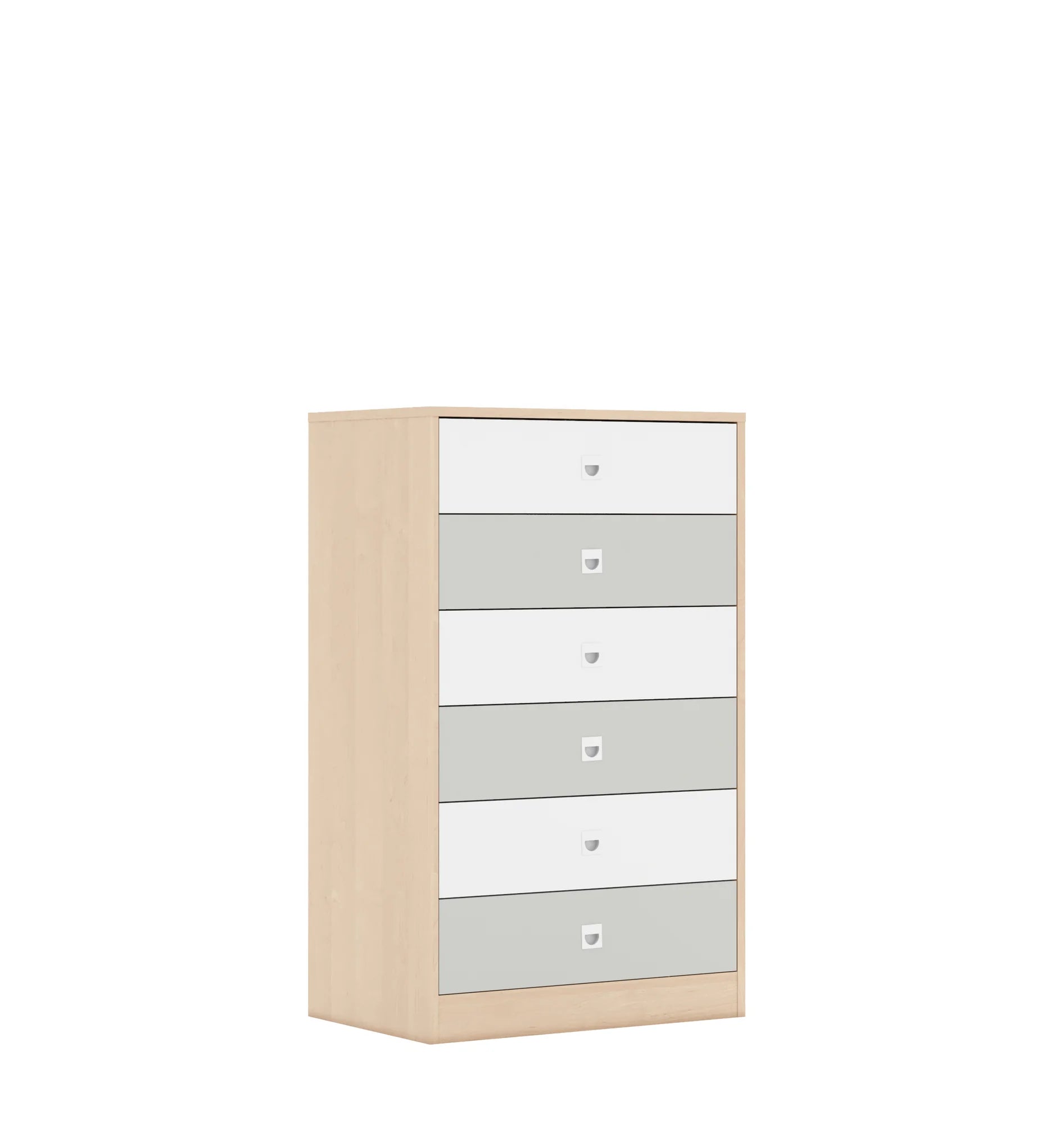 Szafa BLOX 70 3P 6S 706x466x1165 – brzoza / biały/jasny szary