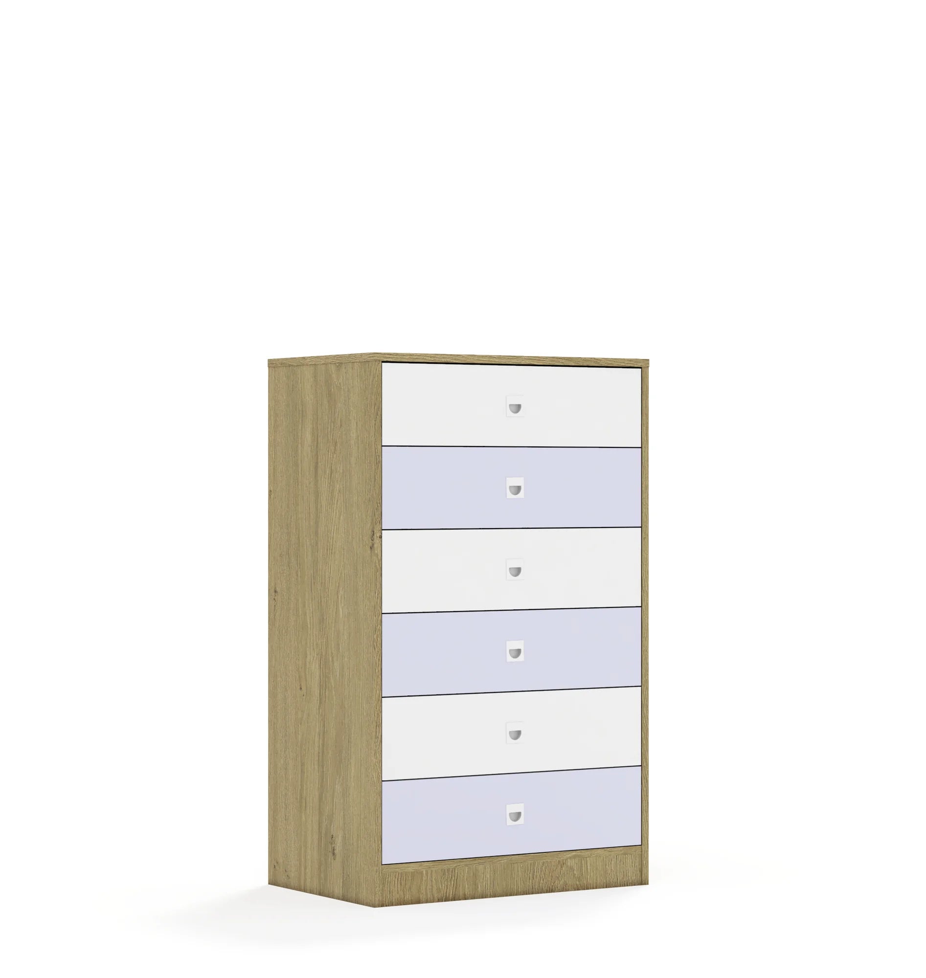 Szafa BLOX 70 3P 6S 706x466x1165 – dąb / biały/pastelowy fioletowy