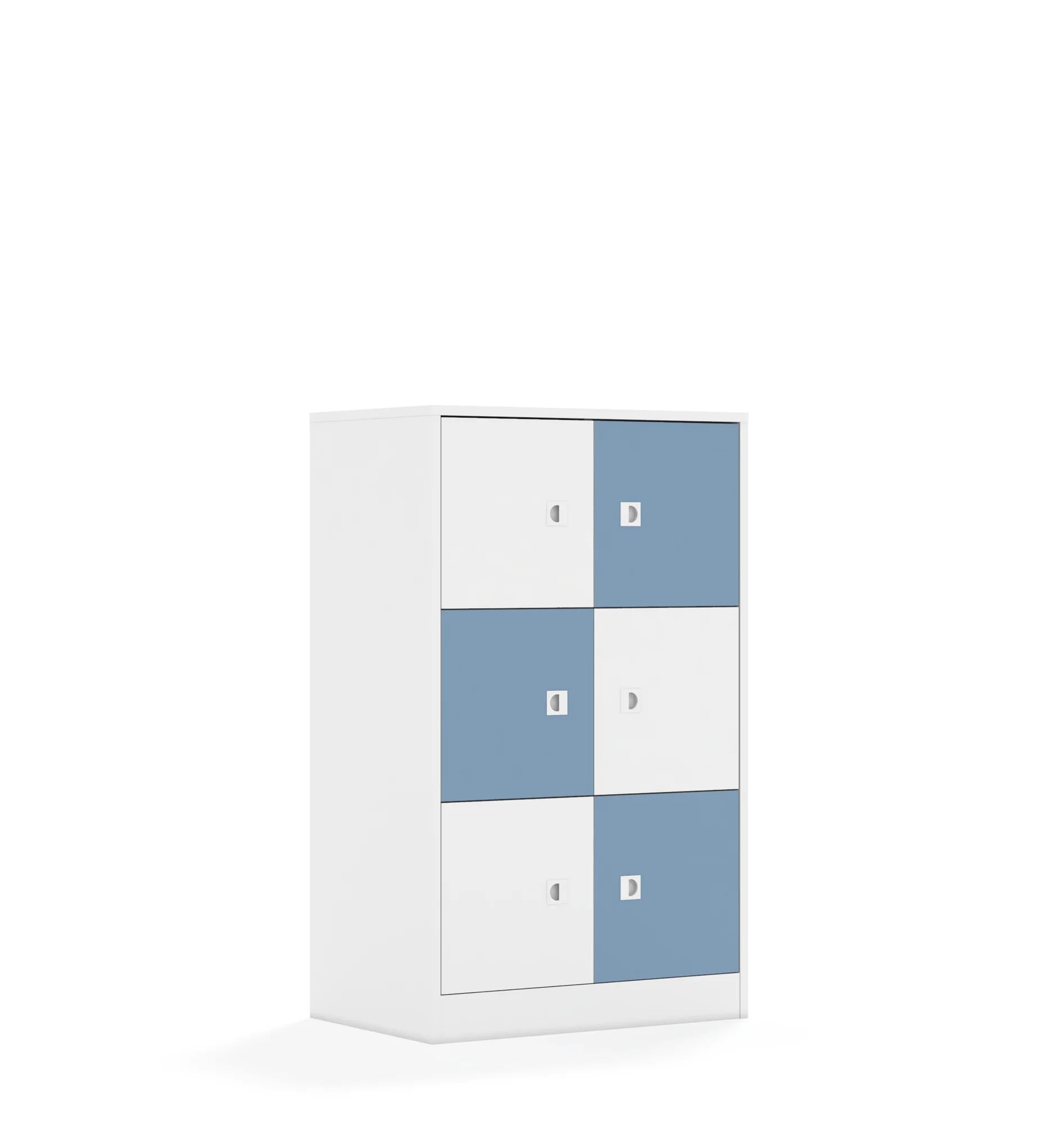 Szafa BLOX 70 3PP 6F1 706x466x1165 – biały / biały/pastelowy niebieski