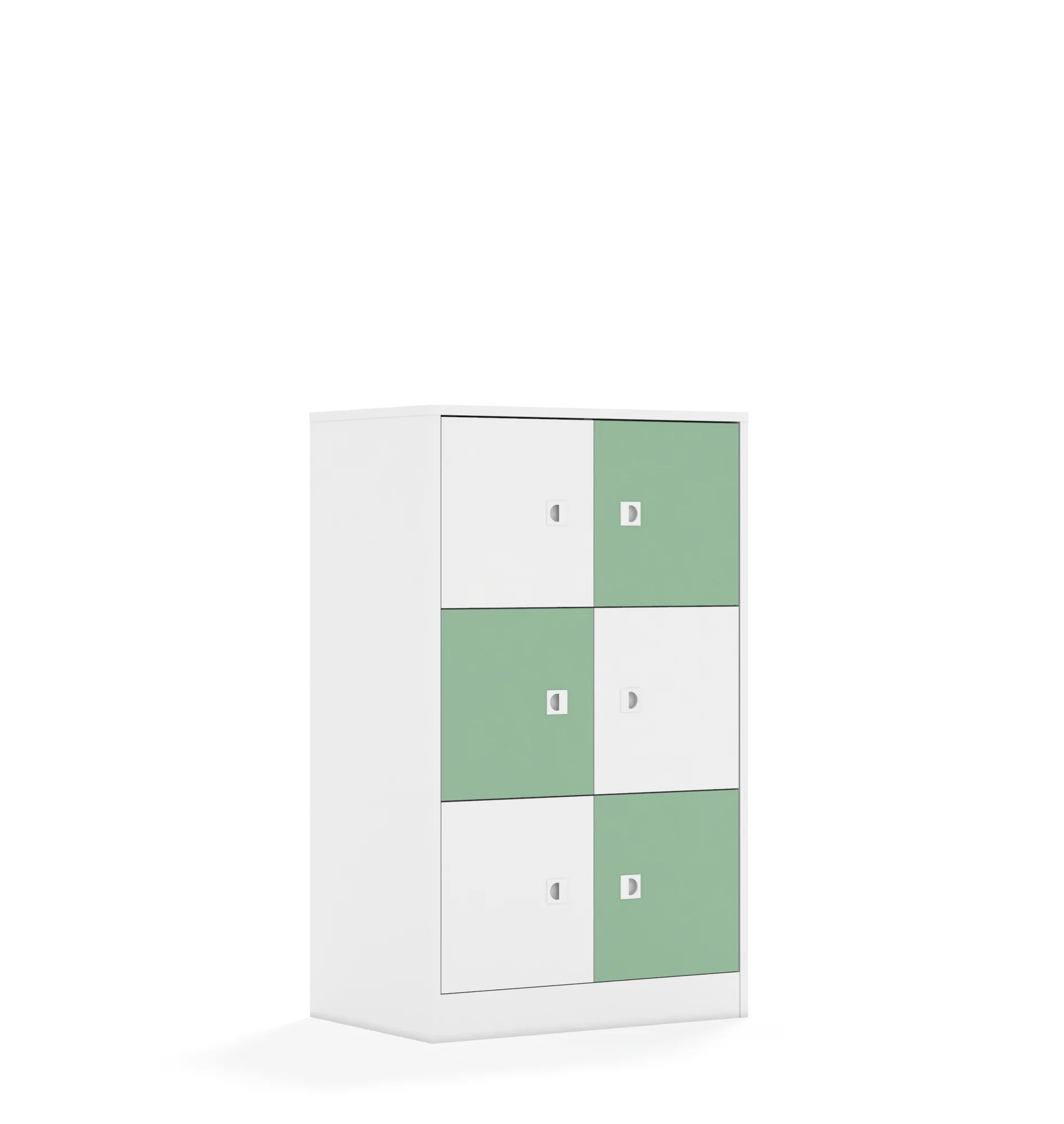 Szafa BLOX 70 3PP 6F1 706x466x1165 – biały / biały/pastelowy zielony