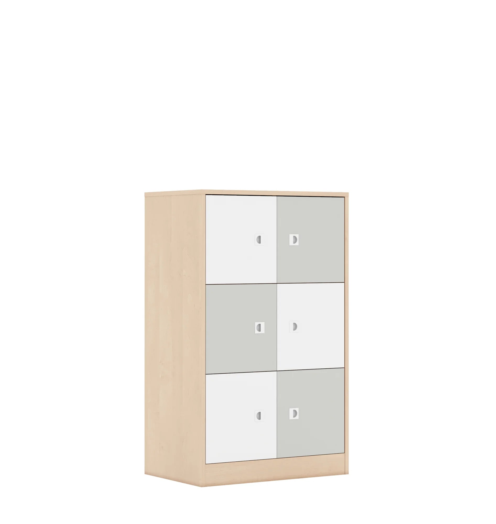 Szafa BLOX 70 3PP 6F1 706x466x1165 – brzoza / biały/jasny szary