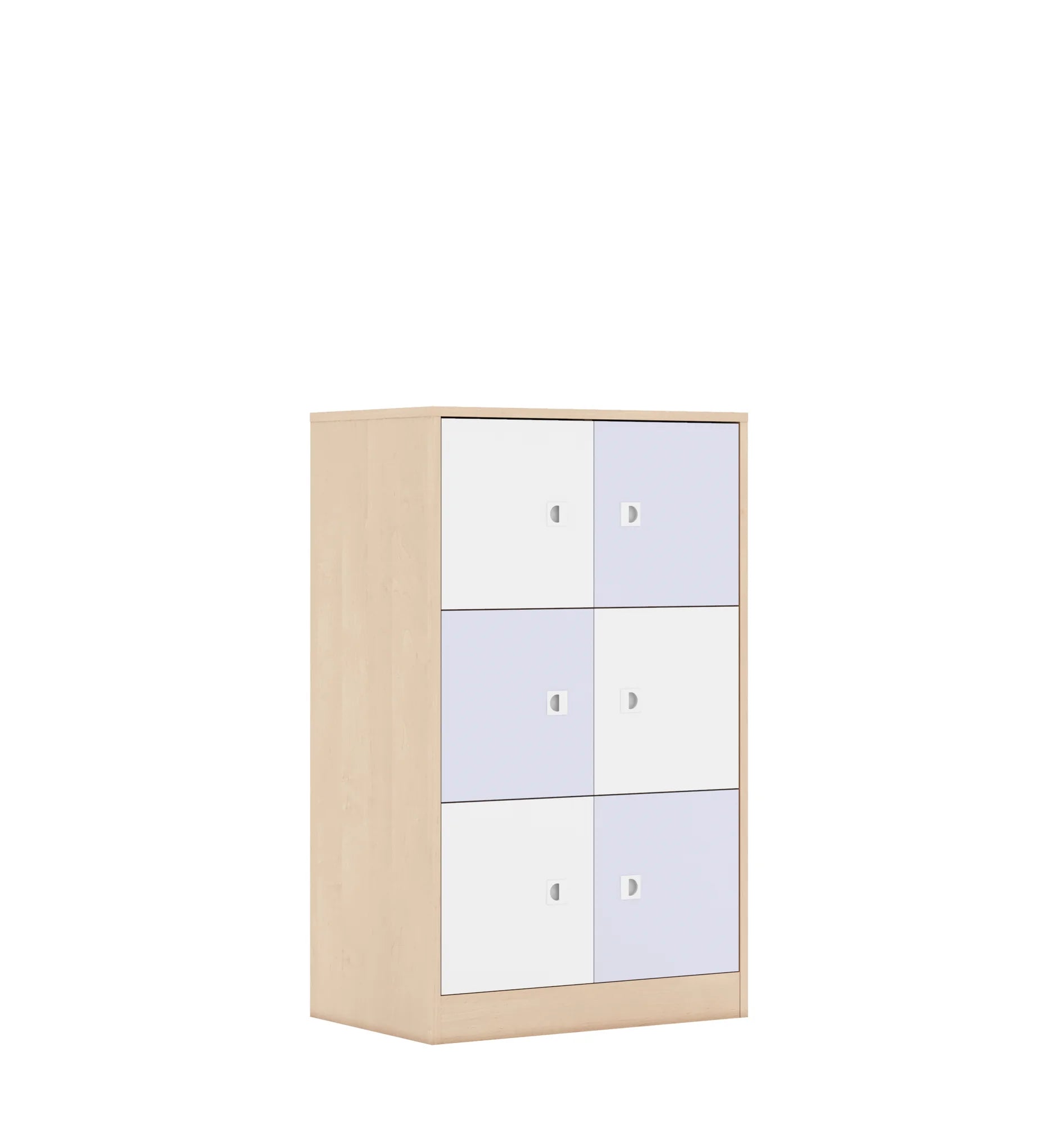 Szafa BLOX 70 3PP 6F1 706x466x1165 – brzoza / biały/pastelowy fioletowy