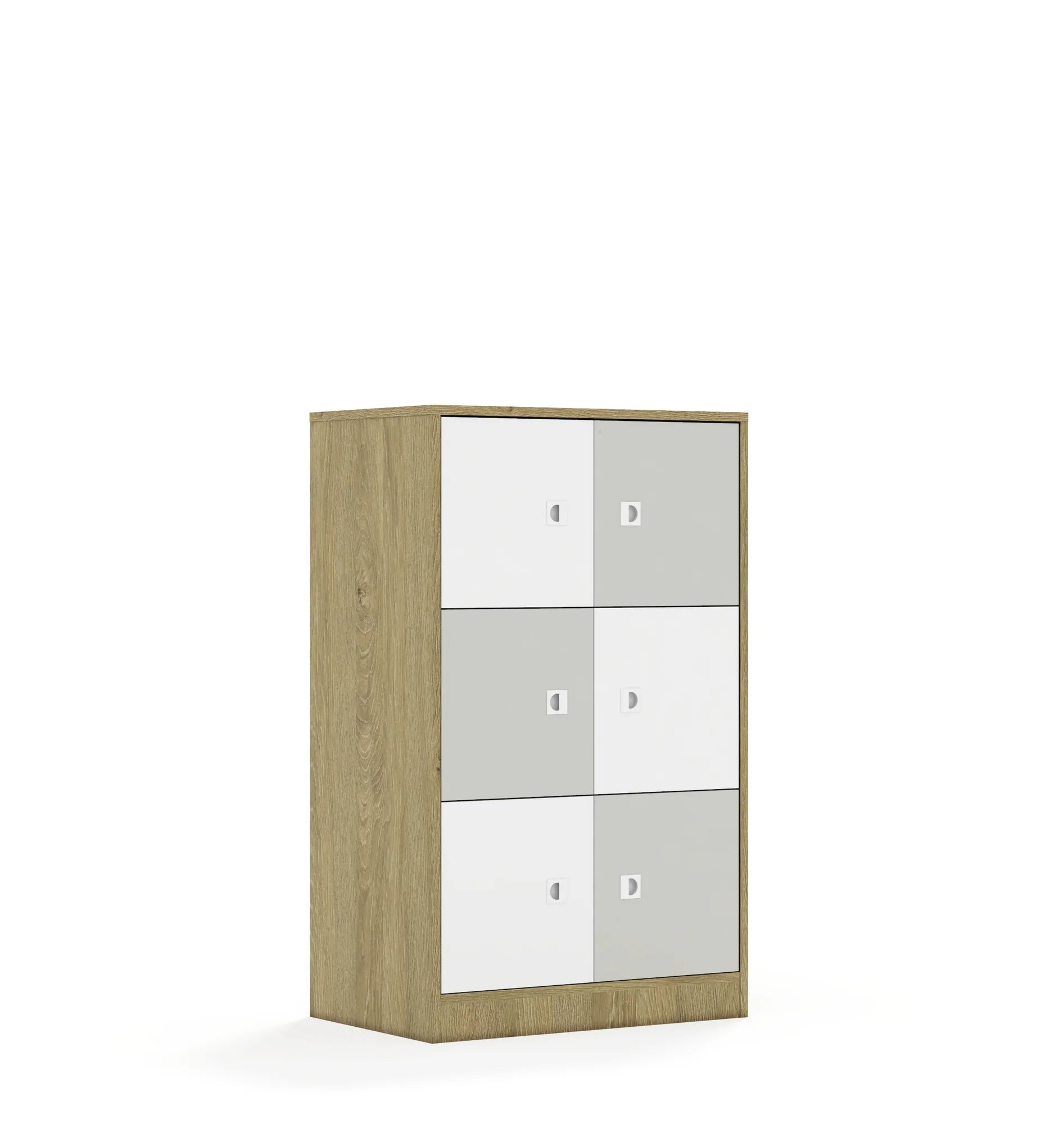 Szafa BLOX 70 3PP 6F1 706x466x1165 – dąb / biały/jasny szary