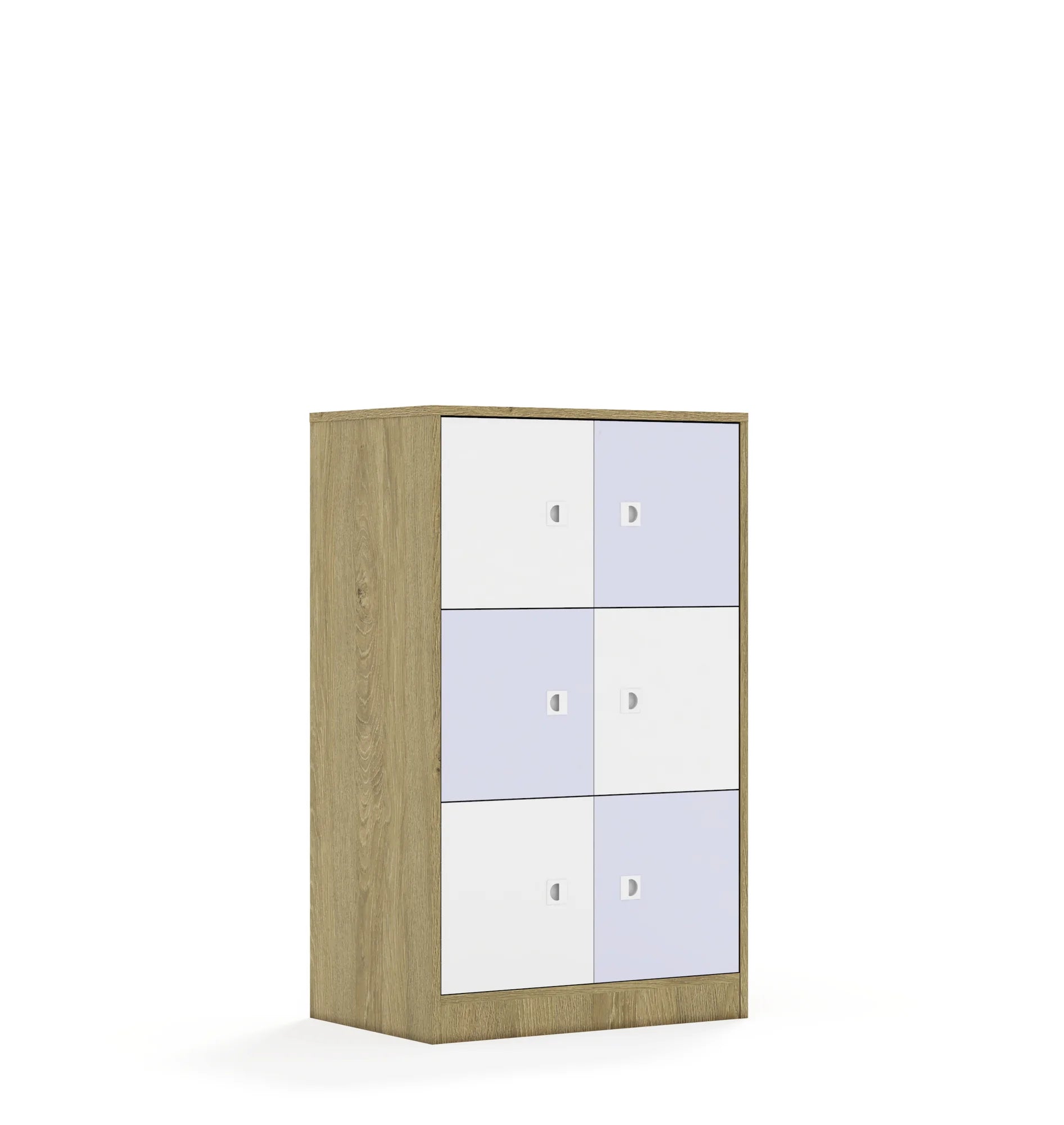 Szafa BLOX 70 3PP 6F1 706x466x1165 – dąb / biały/pastelowy fioletowy