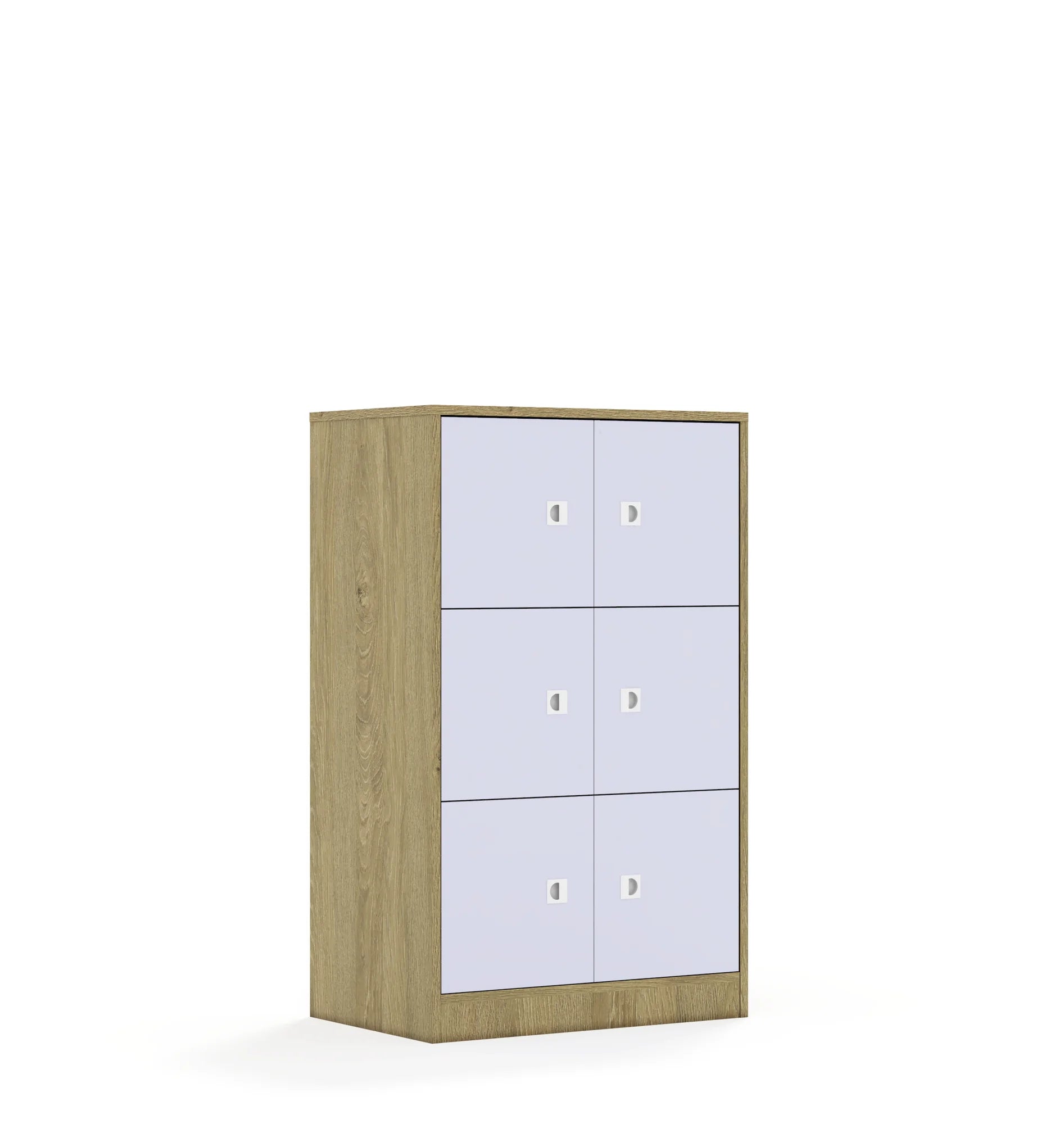Szafa BLOX 70 3PP 6F1 706x466x1165 – dąb / pastelowy fioletowy