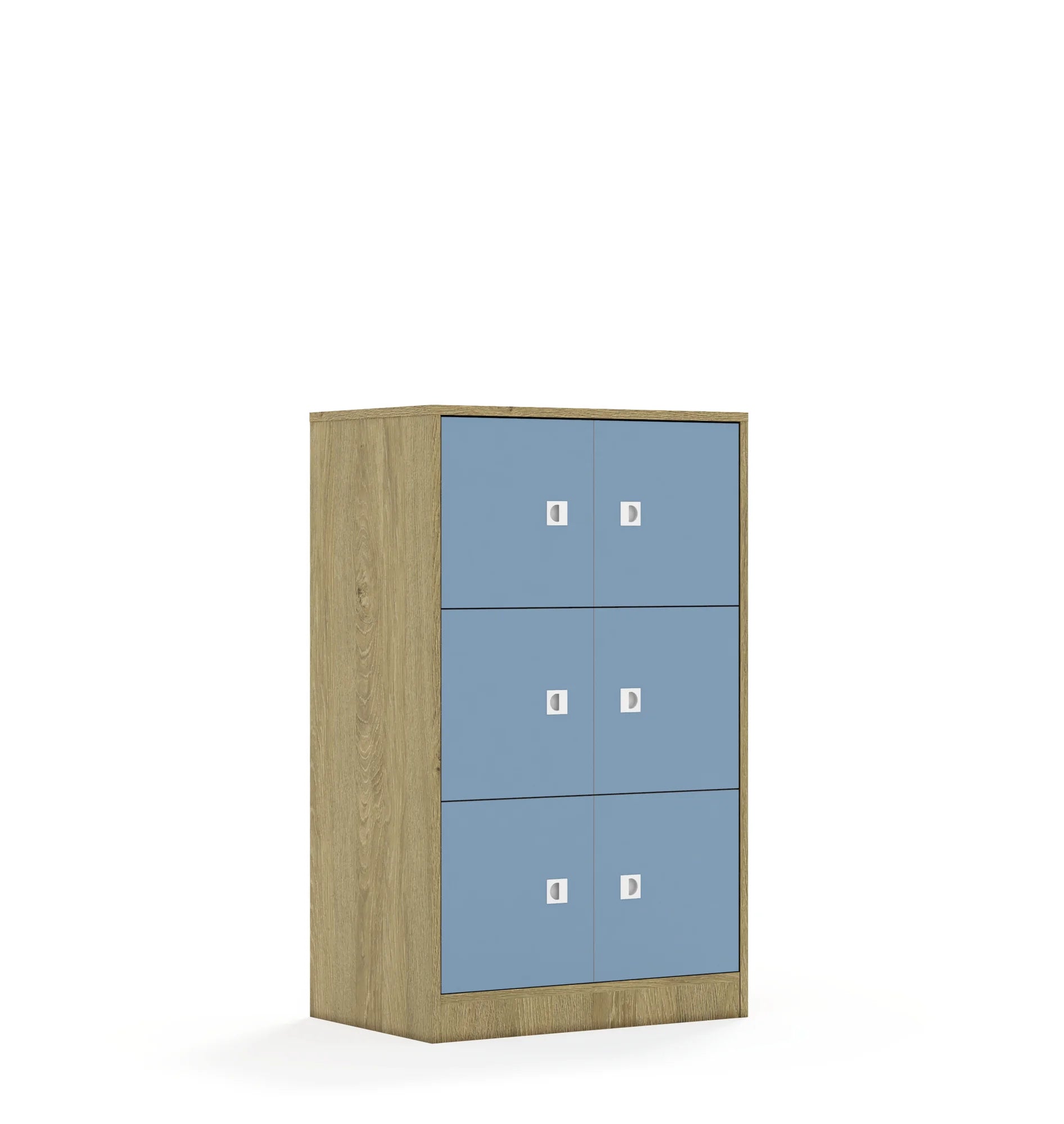 Szafa BLOX 70 3PP 6F1 706x466x1165 – dąb / pastelowy niebieski
