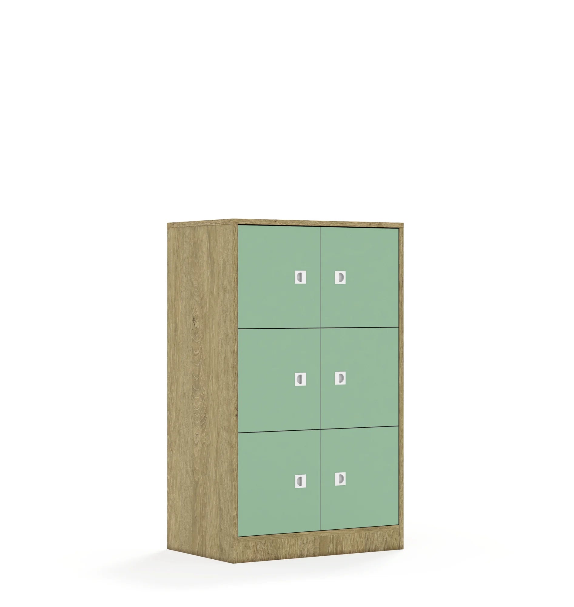 Szafa BLOX 70 3PP 6F1 706x466x1165 – dąb / pastelowy zielony