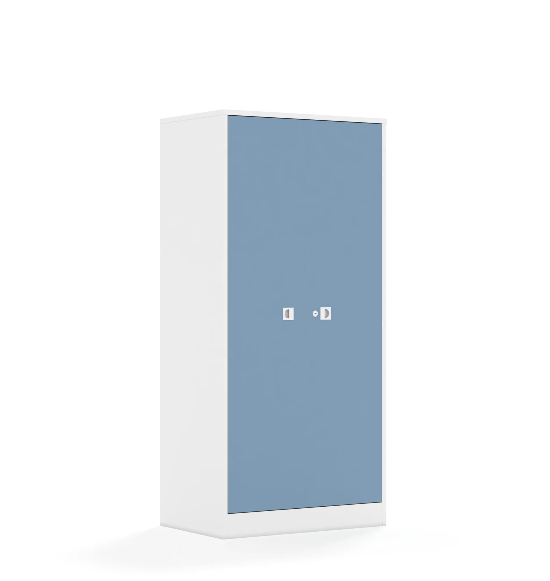 Szafa BLOX 70 4P 2F4 706x466x1517 – biały / pastelowy niebieski