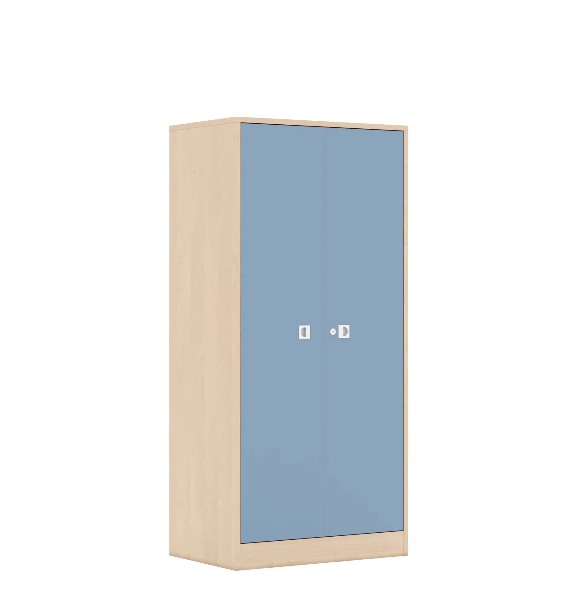 Szafa BLOX 70 4P 2F4 706x466x1517 – brzoza / pastelowy niebieski