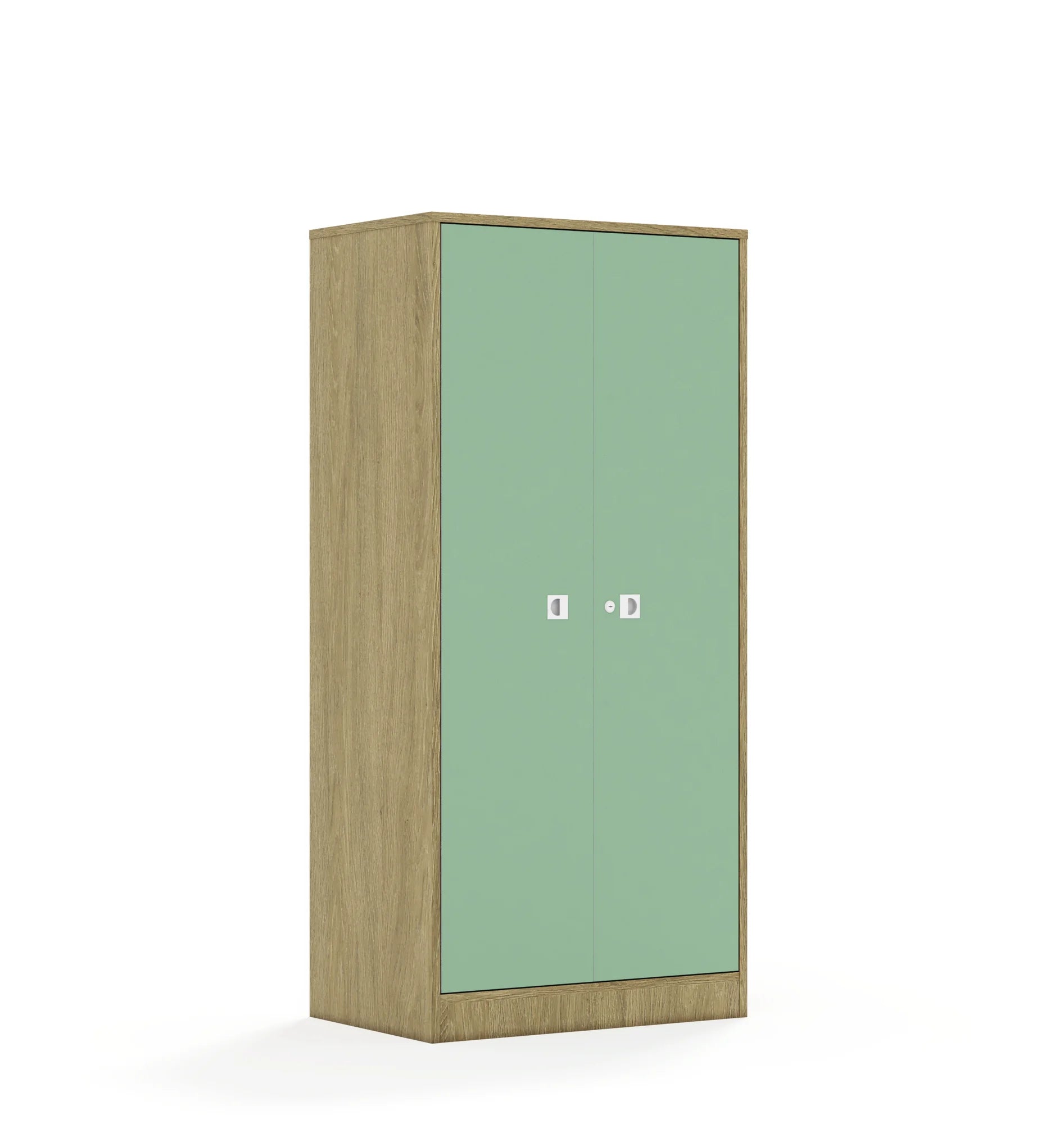 Szafa BLOX 70 4P 2F4 706x466x1517 – dąb / pastelowy zielony