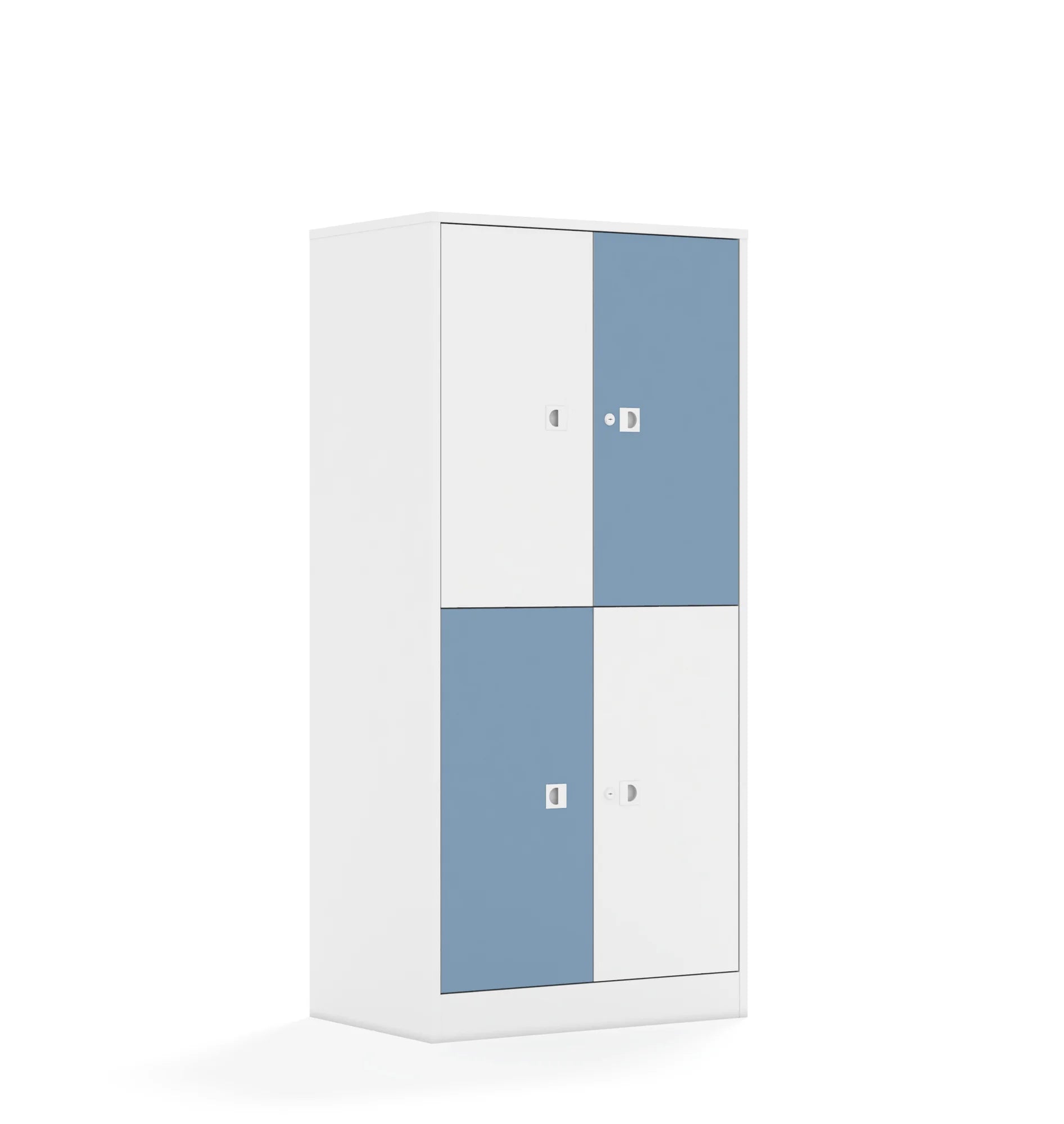 Szafa BLOX 70 4P 4F2 706x466x1517 – biały / biały/pastelowy niebieski