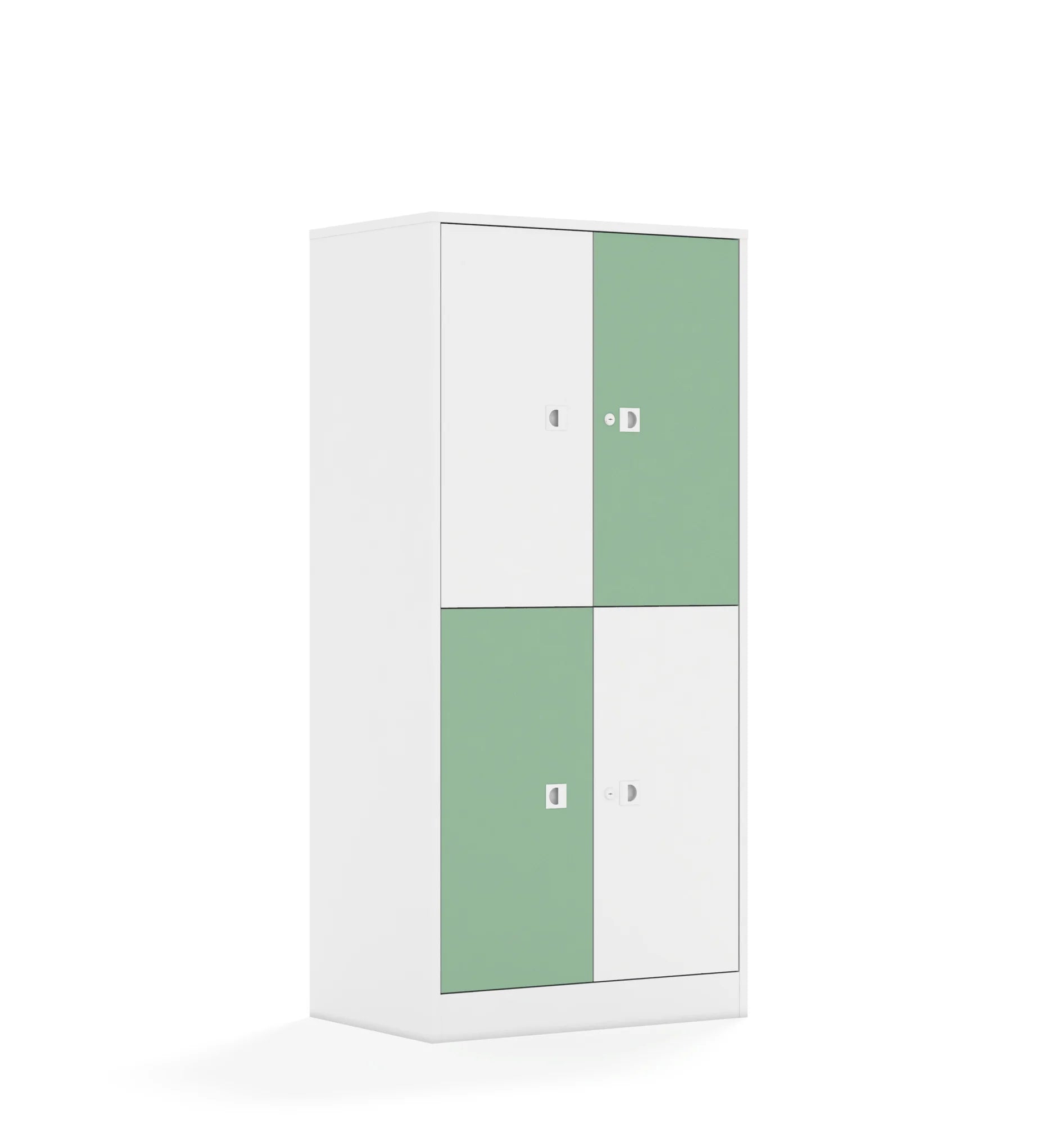 Szafa BLOX 70 4P 4F2 706x466x1517 – biały / biały/pastelowy zielony