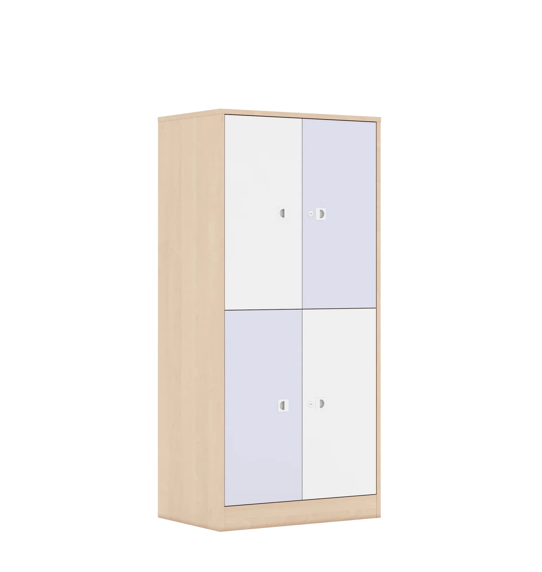 Szafa BLOX 70 4P 4F2 706x466x1517 – brzoza / biały/pastelowy fioletowy