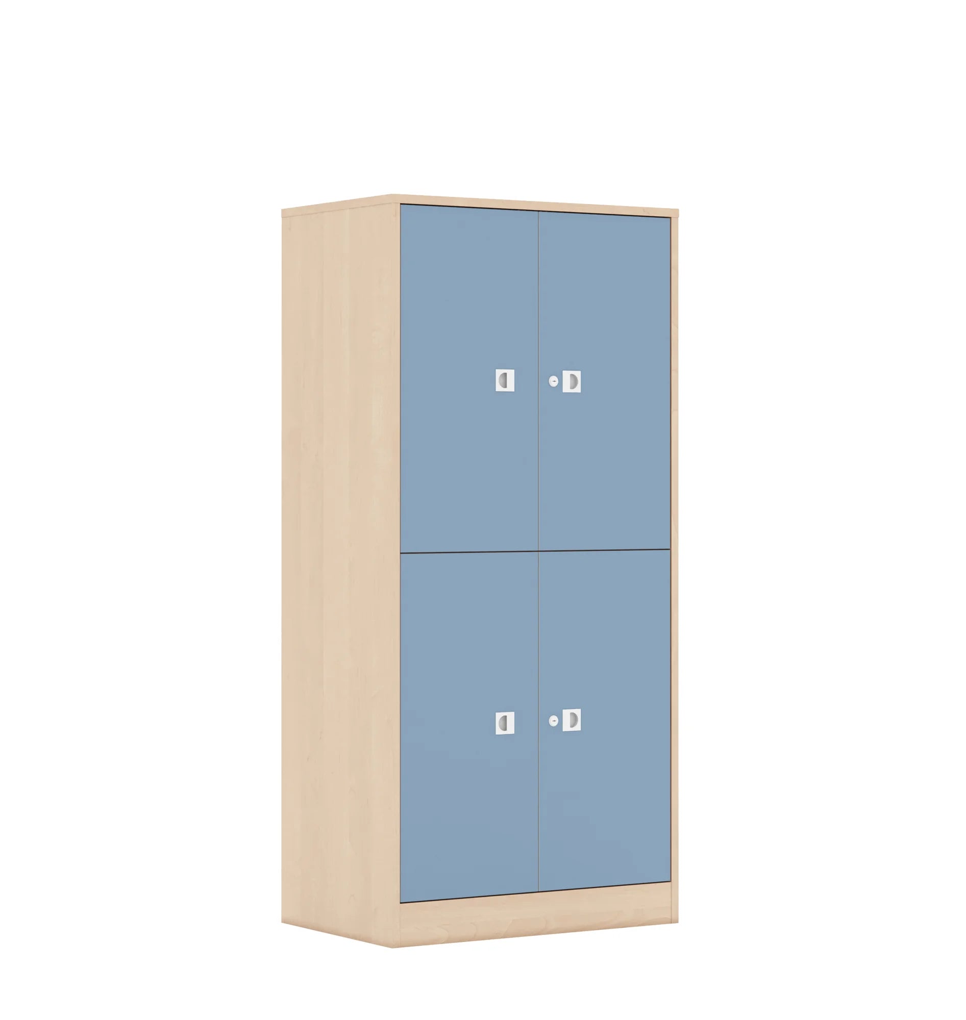 Szafa BLOX 70 4P 4F2 706x466x1517 – brzoza / pastelowy niebieski