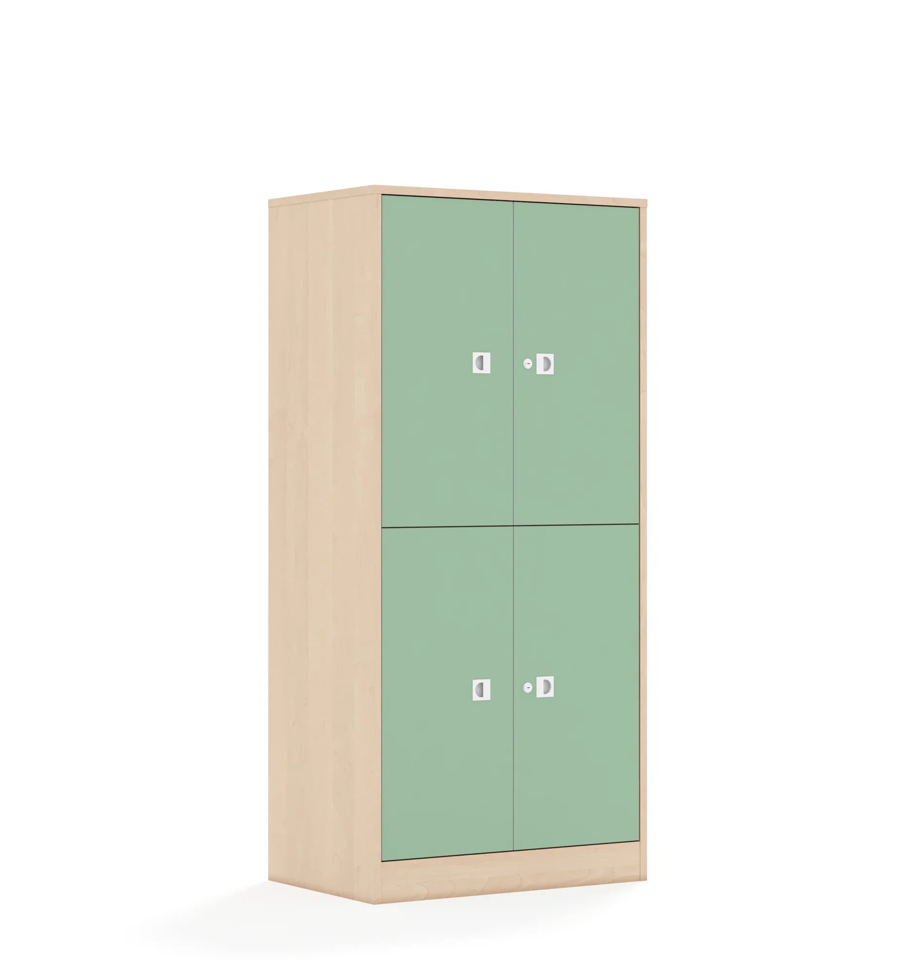 Szafa BLOX 70 4P 4F2 706x466x1517 – brzoza / pastelowy zielony