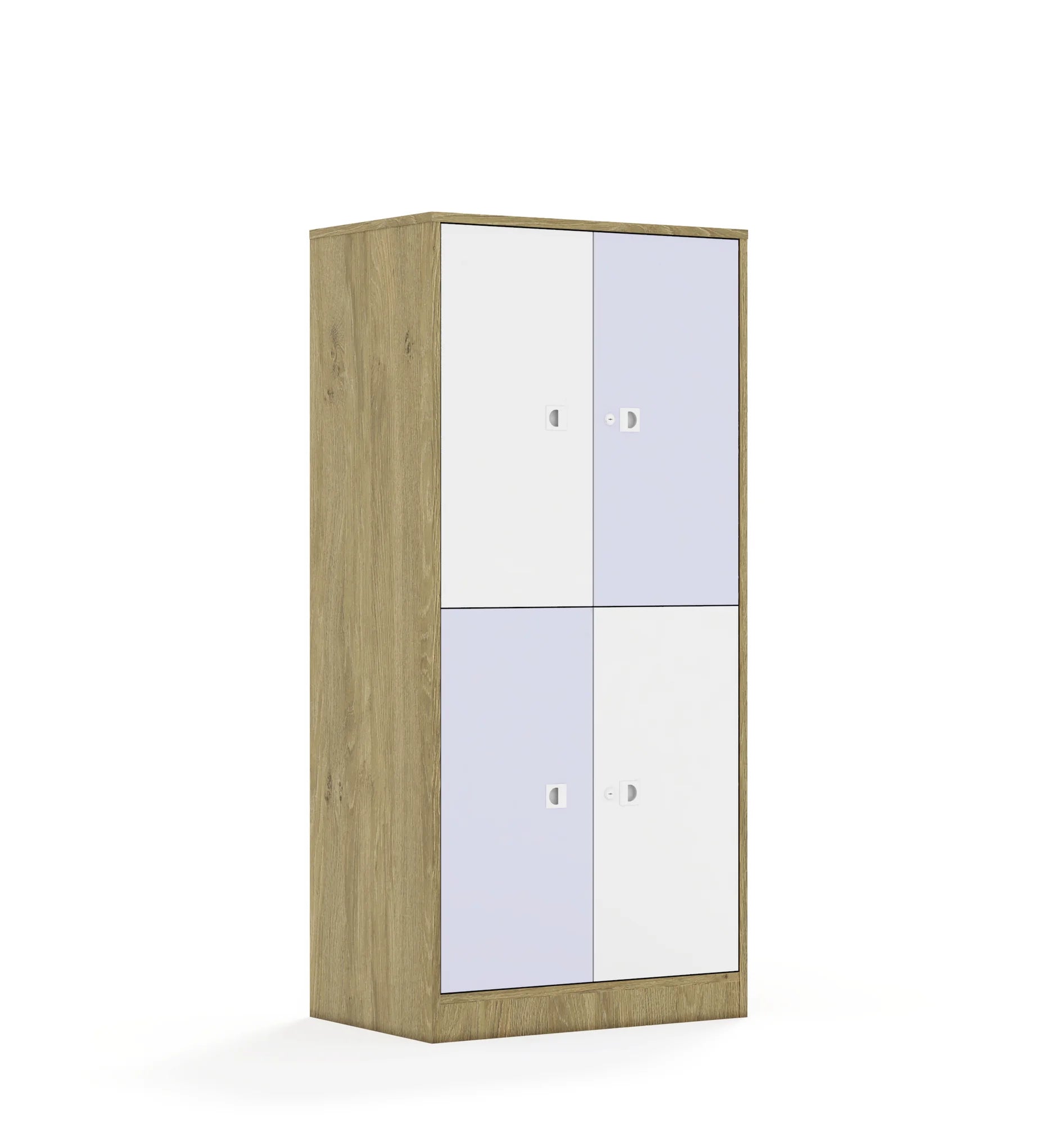Szafa BLOX 70 4P 4F2 706x466x1517 – dąb / biały/pastelowy fioletowy
