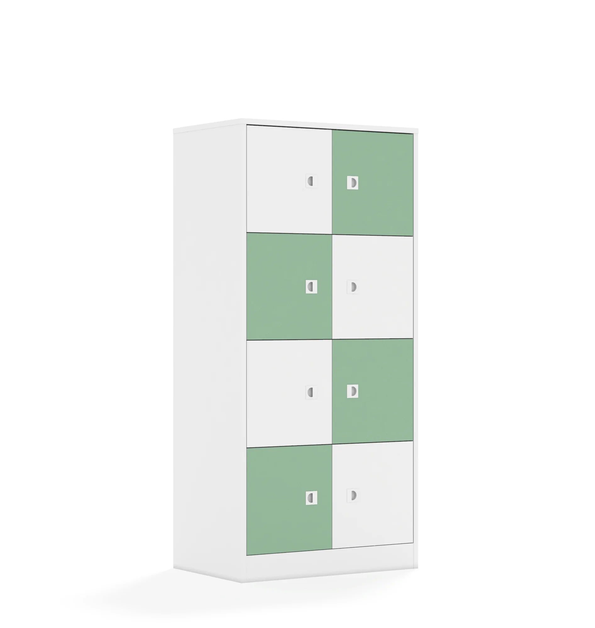 Szafa BLOX 70 4PP 8F1 706x466x1517 – biały / biały/pastelowy zielony