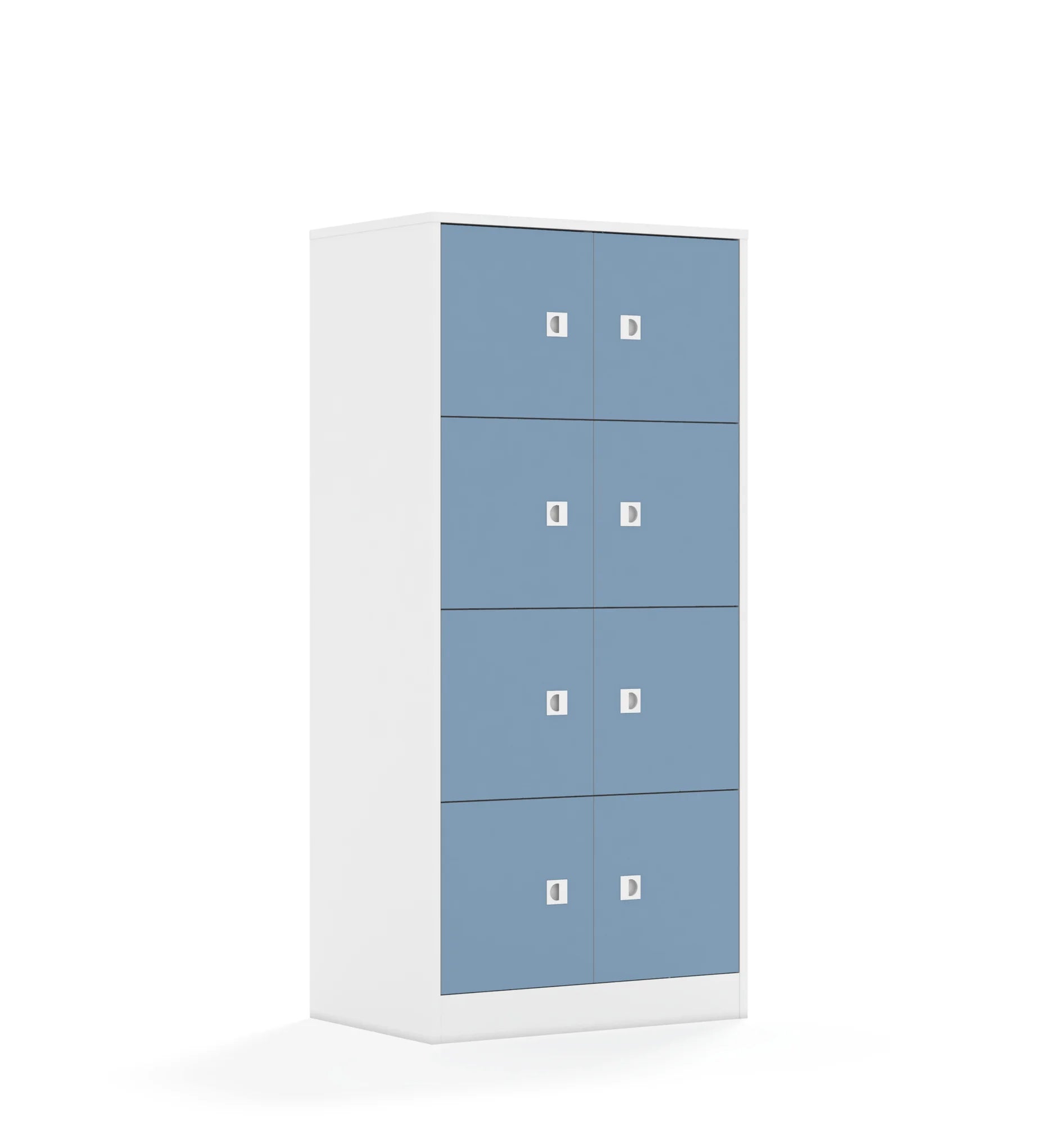 Szafa BLOX 70 4PP 8F1 706x466x1517 – biały / pastelowy niebieski
