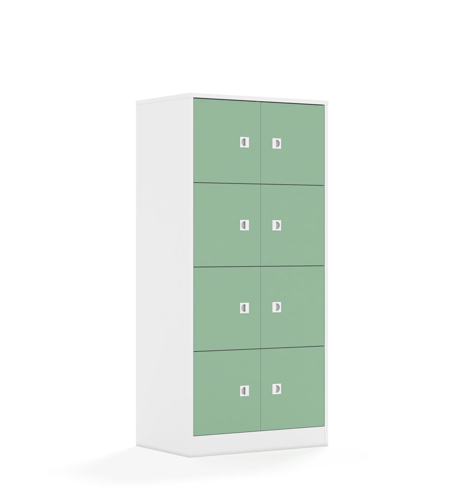 Szafa BLOX 70 4PP 8F1 706x466x1517 – biały / pastelowy zielony