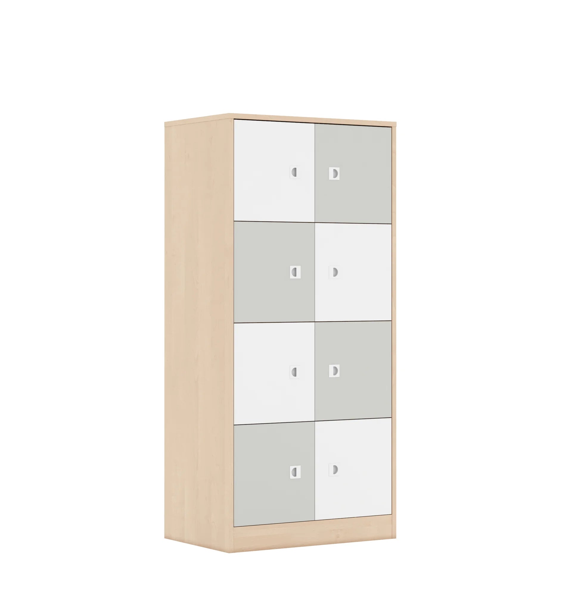 Szafa BLOX 70 4PP 8F1 706x466x1517 – brzoza / biały/jasny szary
