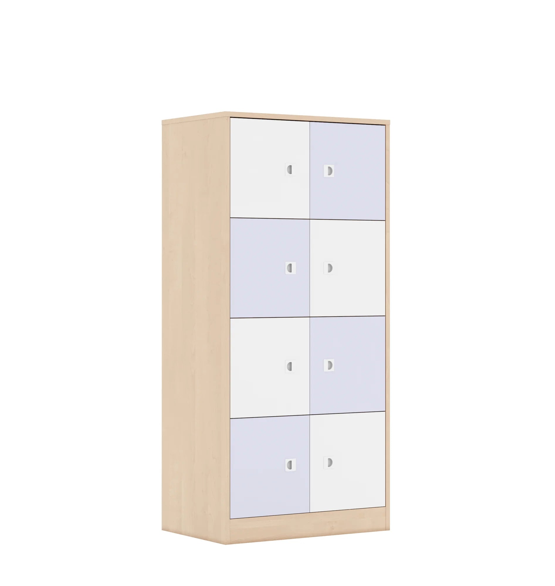 Szafa BLOX 70 4PP 8F1 706x466x1517 – brzoza / biały/pastelowy fioletowy