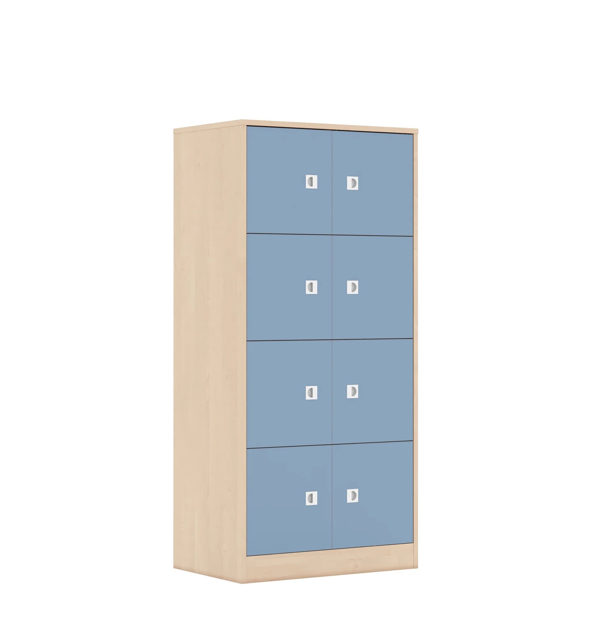 Szafa BLOX 70 4PP 8F1 706x466x1517 – brzoza / pastelowy niebieski